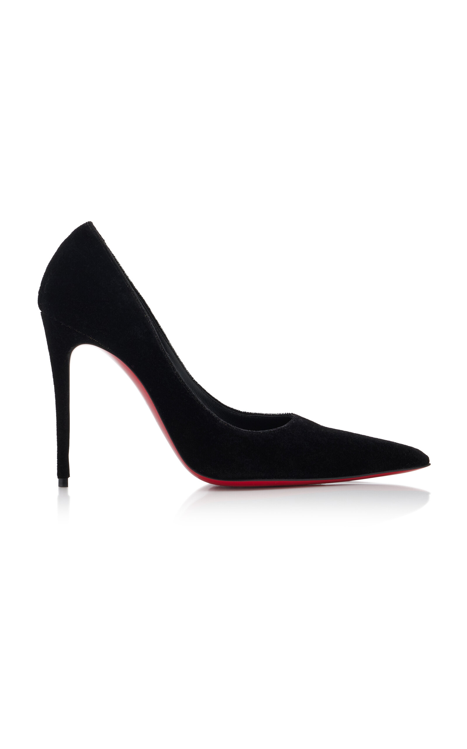 Shop Christian Louboutin Kate Max 100mm Velour Pumps In Black