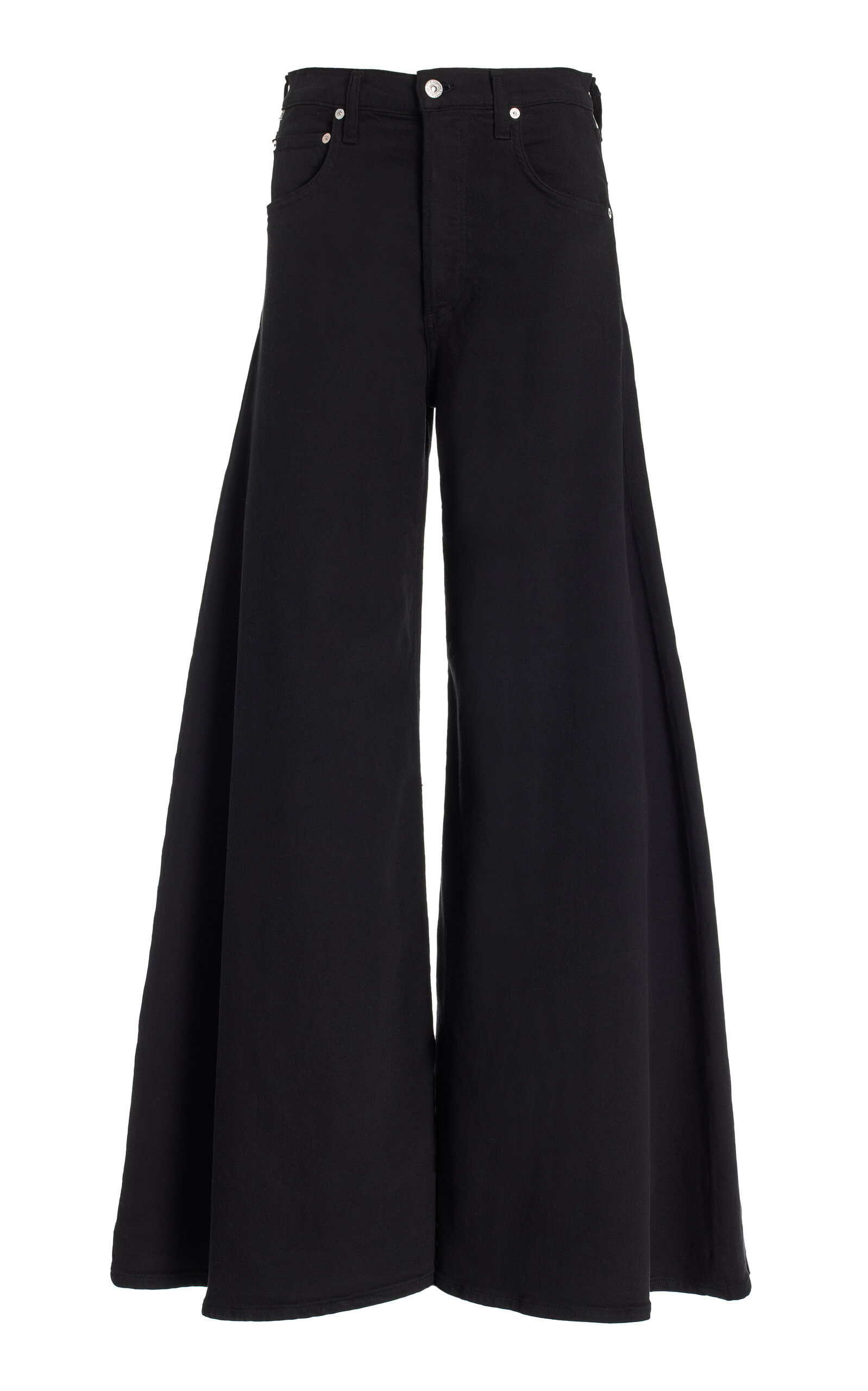 Shop Citizens Of Humanity Amari Stretch High-rise Ultra Wide-leg Jeans In Black