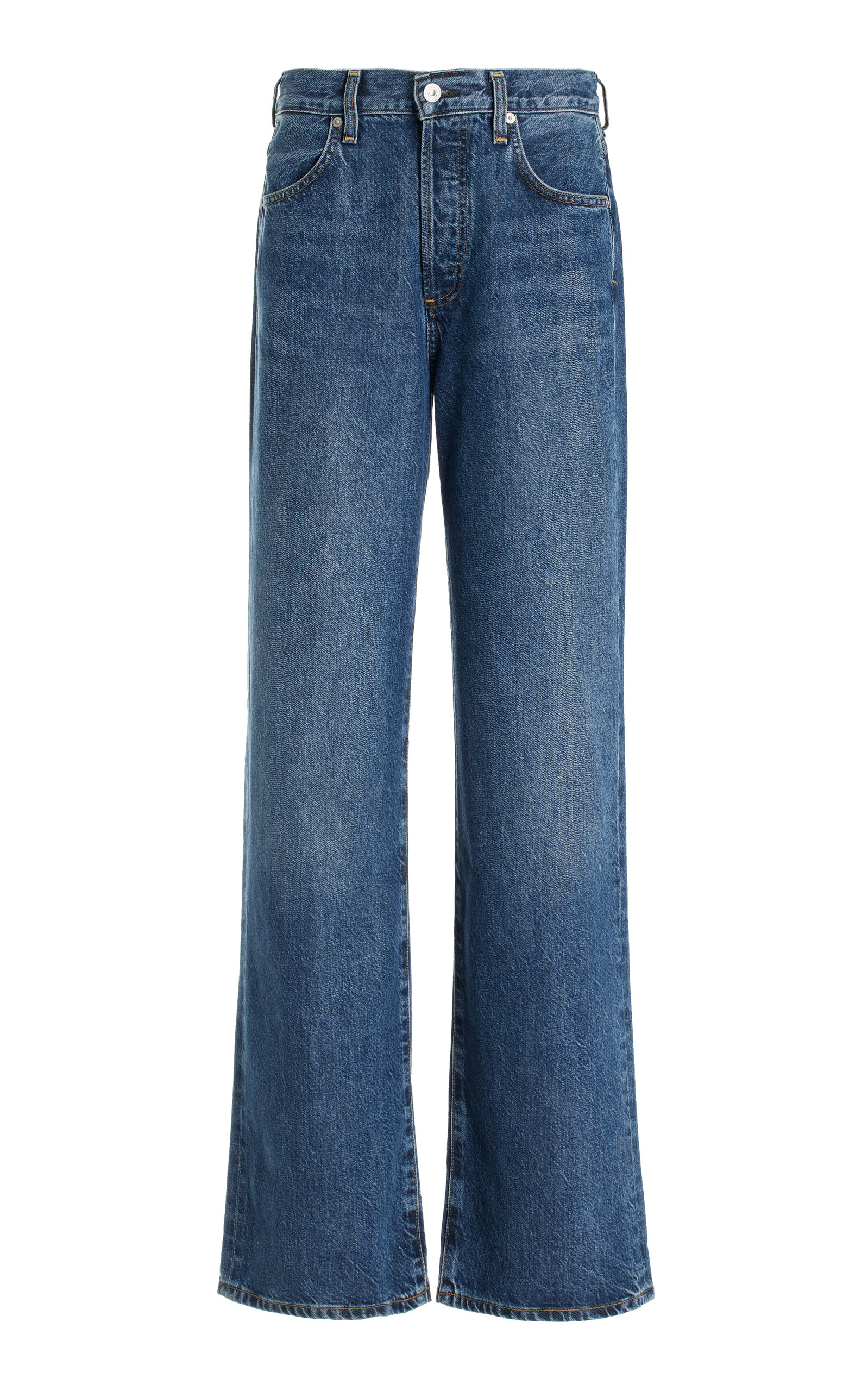 Shop Citizens Of Humanity Annina Stretch High-rise Wide-leg Jeans In Blue