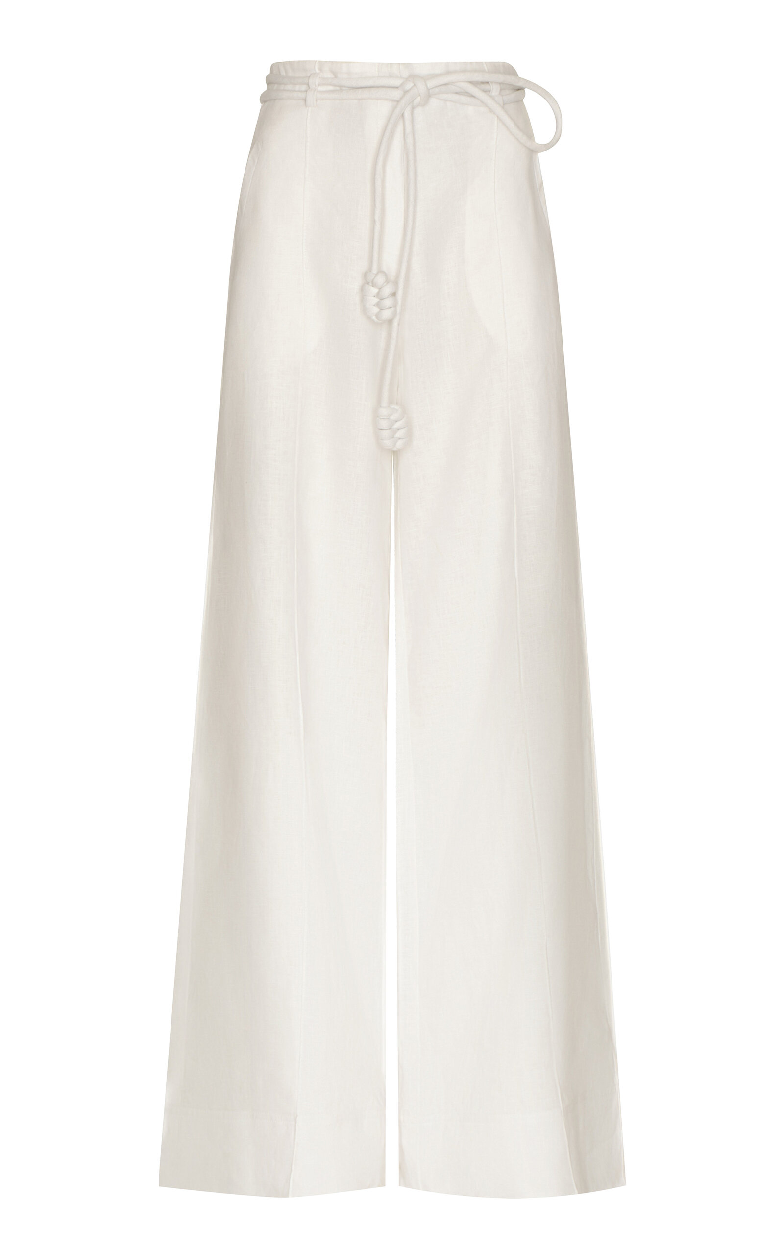 ANDRES OTALORA FRENTE AL SOL PLEATED LINEN WIDE-LEG PANTS 