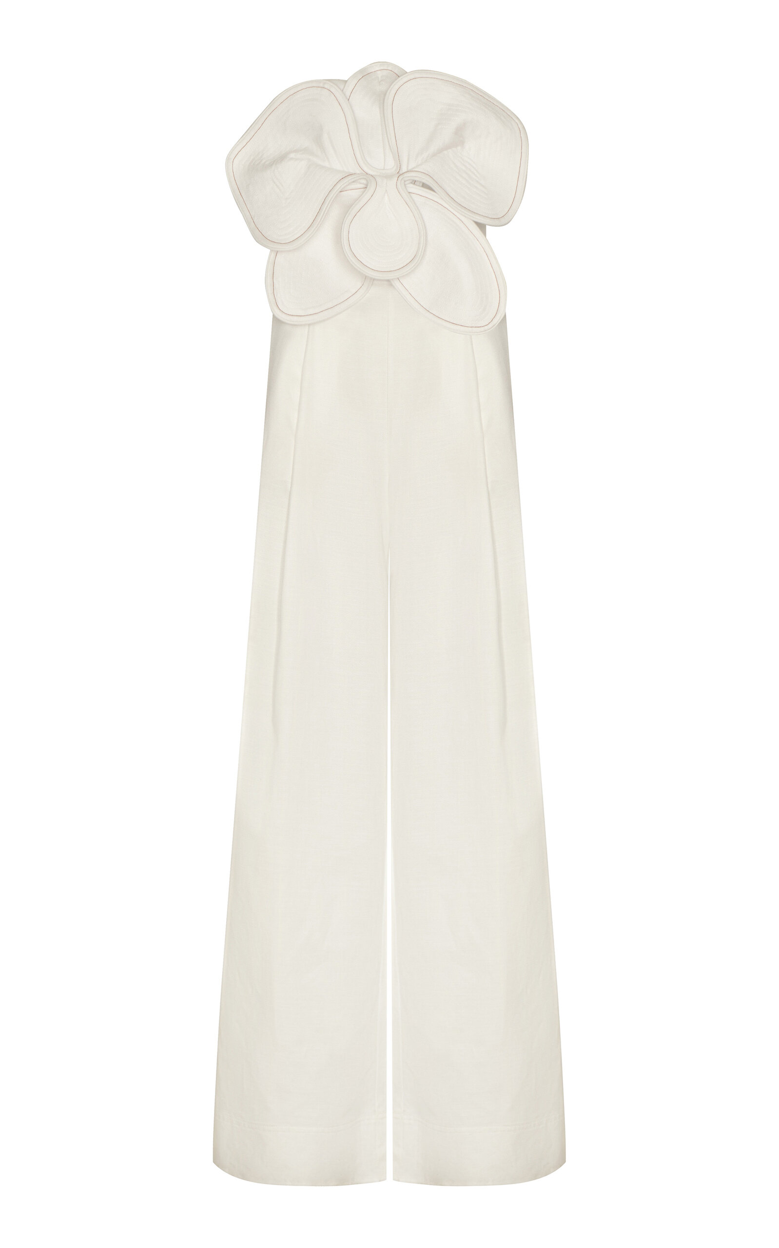 Shop Andres Otalora A Flor De Piel Sculpted Tencel Jumpsuit In Off-white