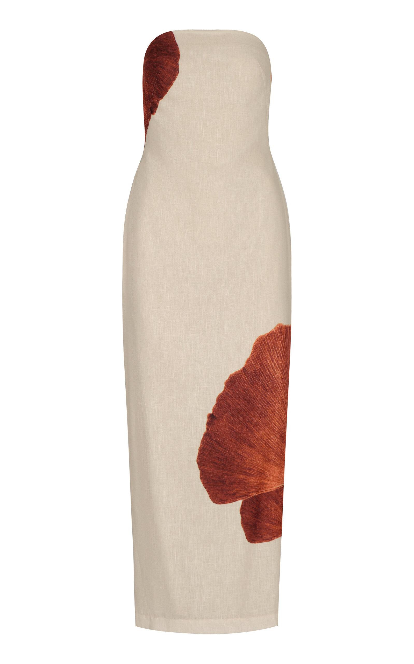 Nosso Amor Strapless Linen-Blend Maxi Dress