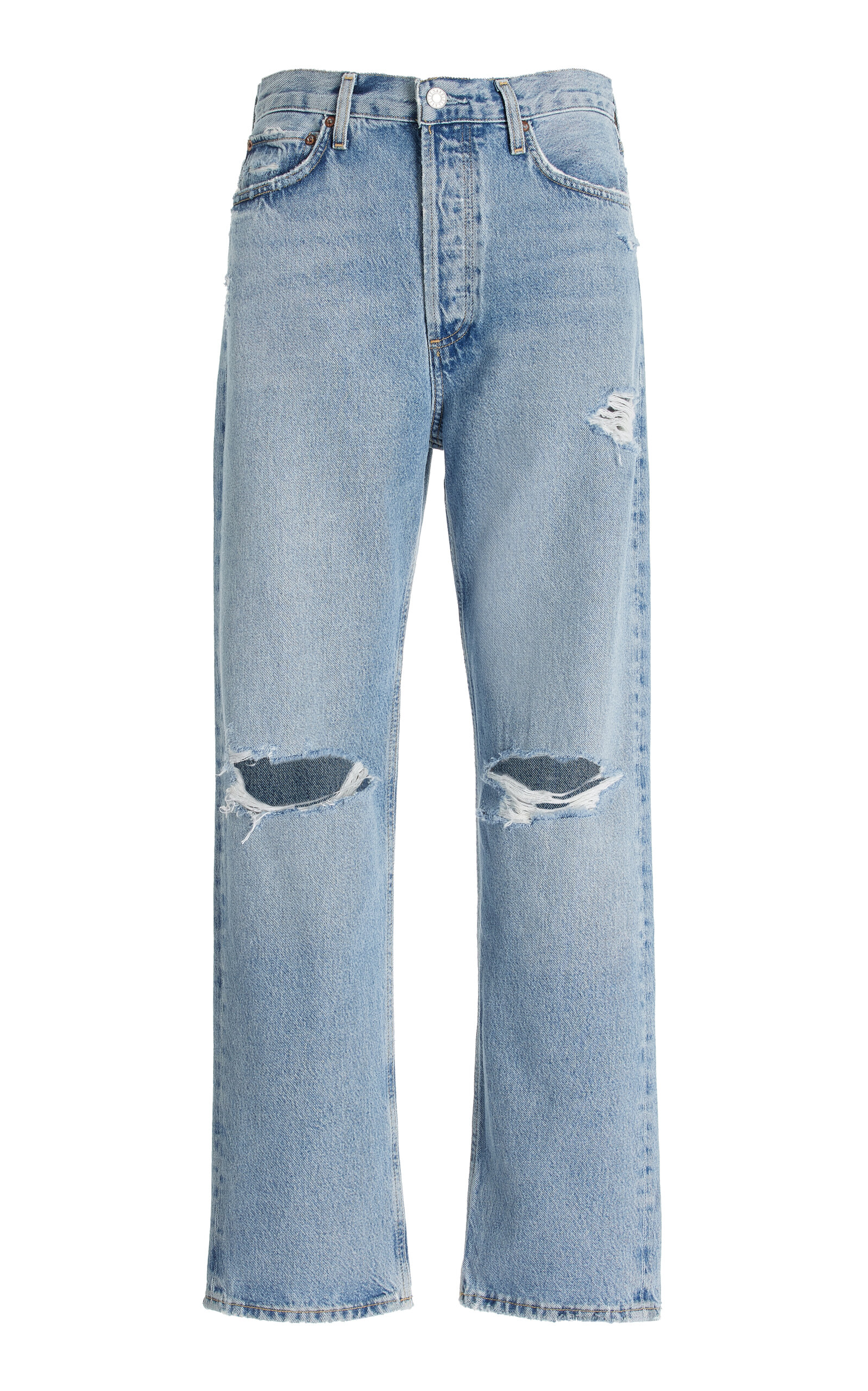 Shop Agolde 90's Rigid High-rise Straight-leg Jeans In Blue