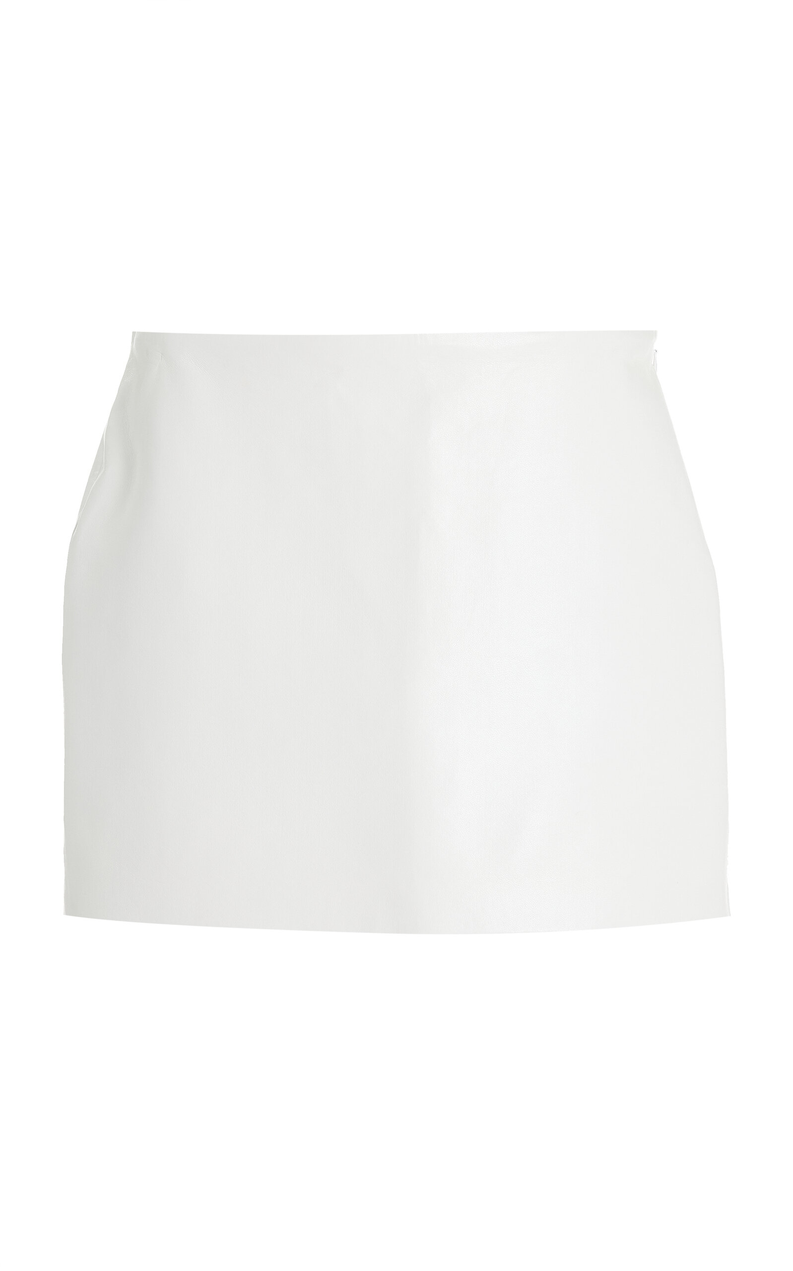 Shop Agolde Agda Leather Mini Skirt In White