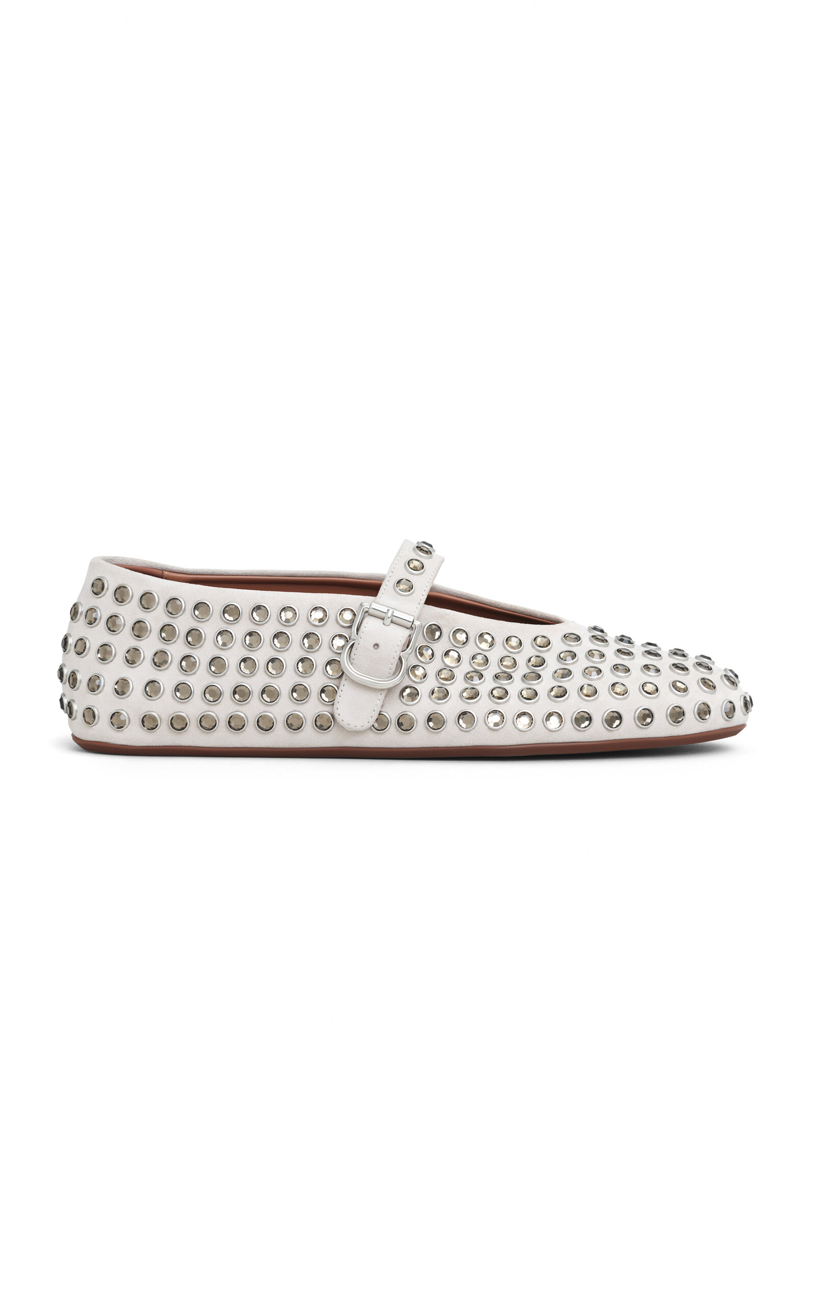 ALAÏA Crystal Suede Ballet Flats