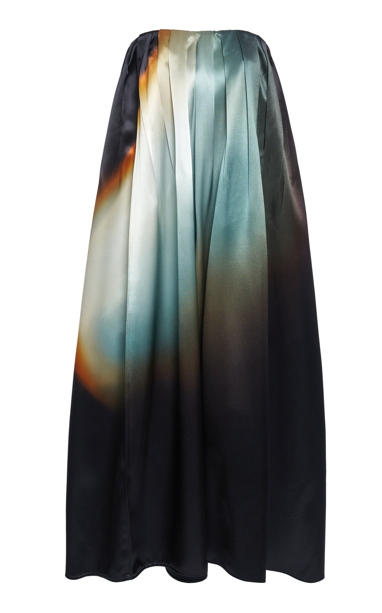 Shop Jil Sander Printed Satin Midi Dress In Multi