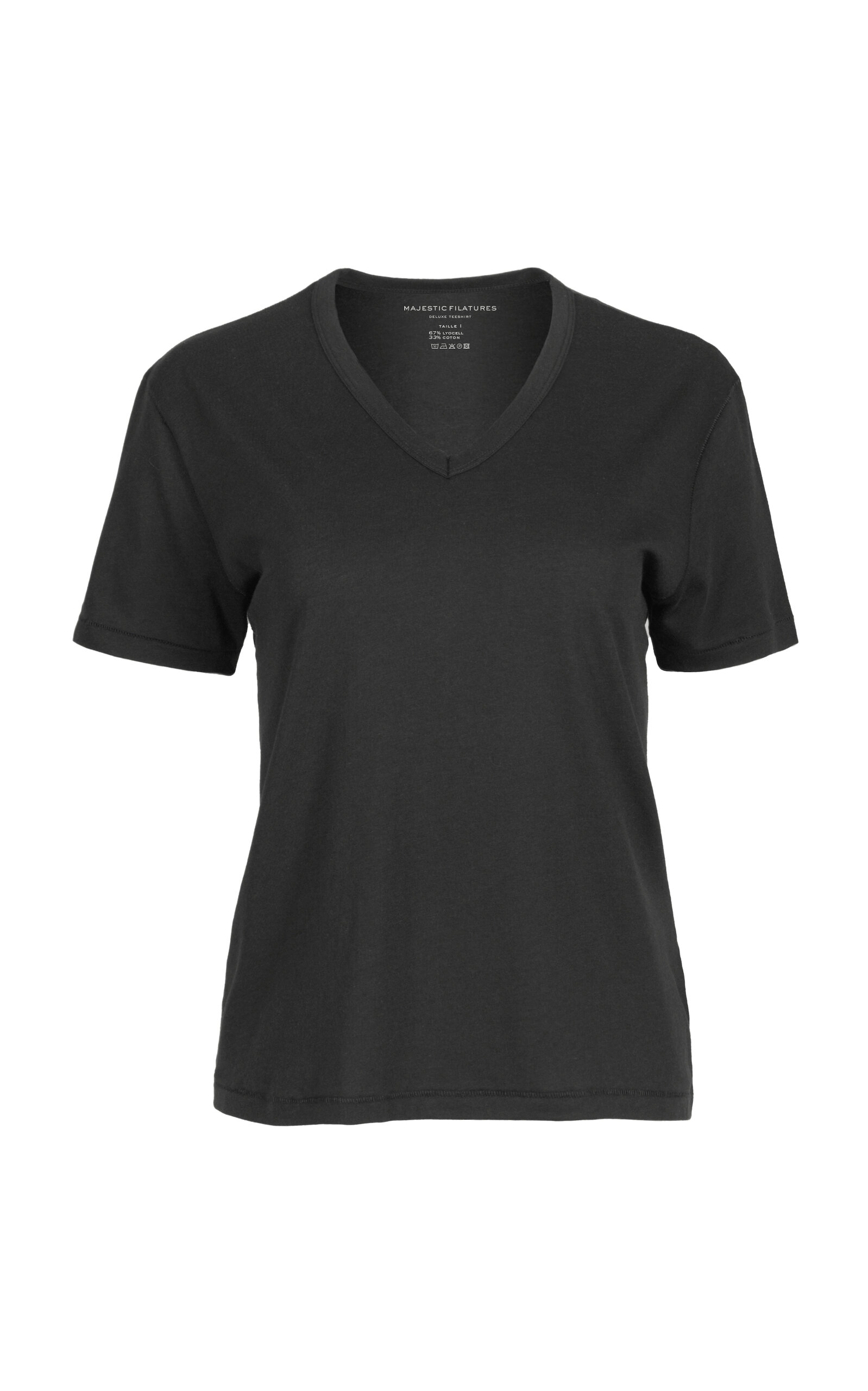 Shop Majestic Jersey V-neck T-shirt In Black