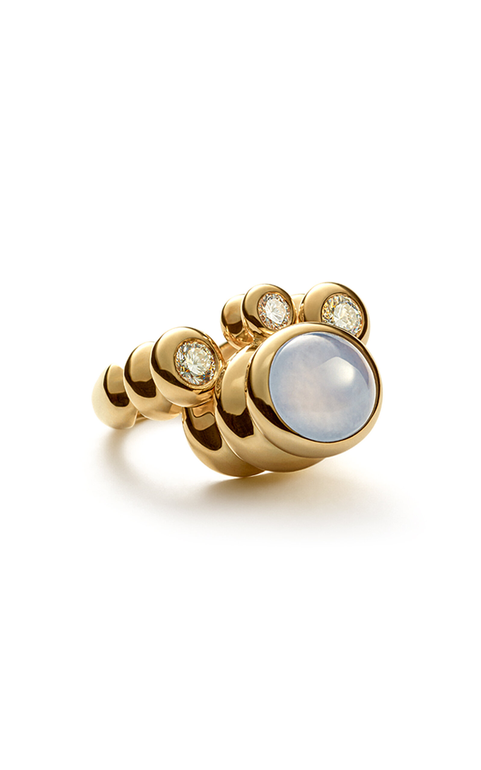 Shop Sauer 18k Yellow Gold Constantin Ring With Chalcedony And Diamond