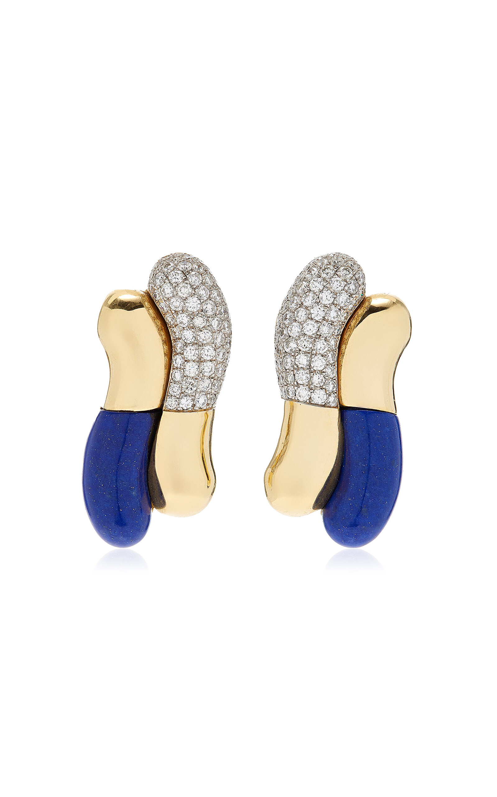 Shop Sauer Wassily 18k Yellow Gold Lapis Lazuli And Diamond Earrings