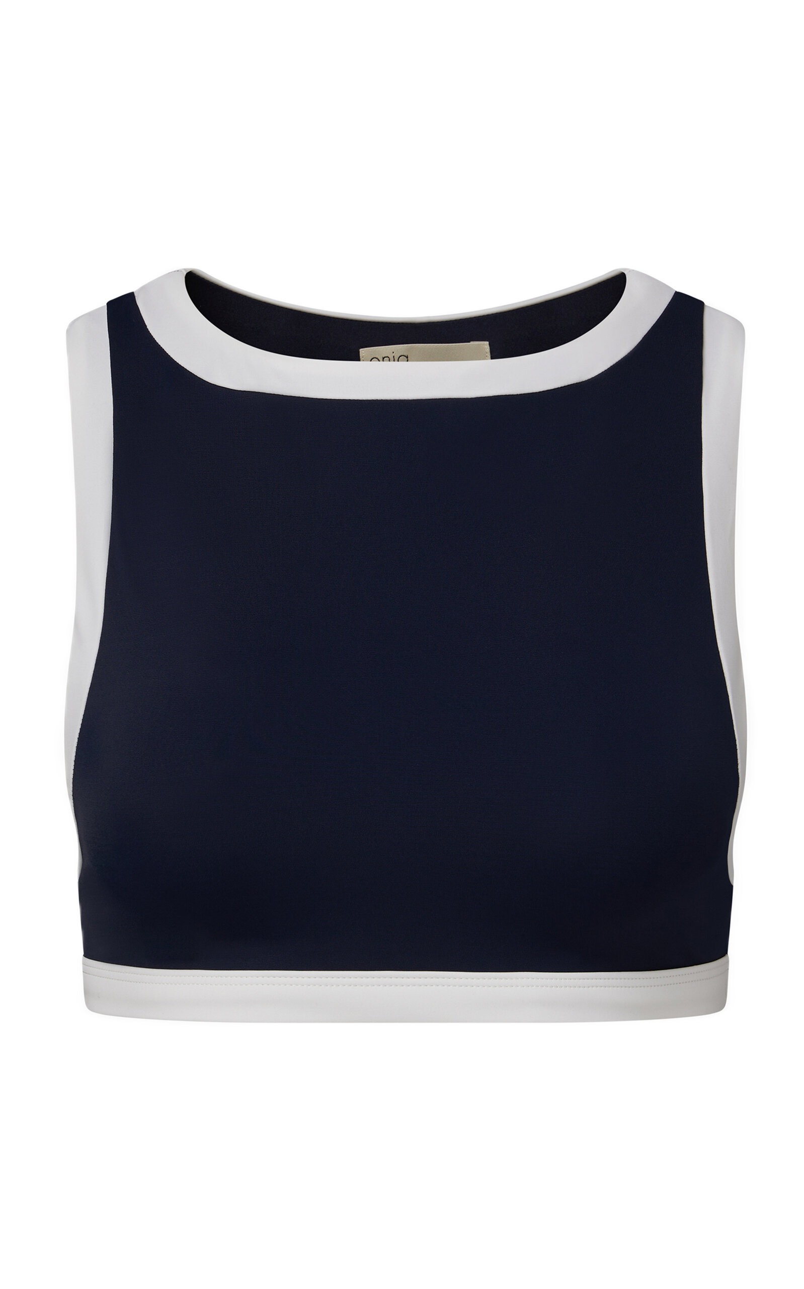 Shop Onia Blake Tank Bikini Top In Navy