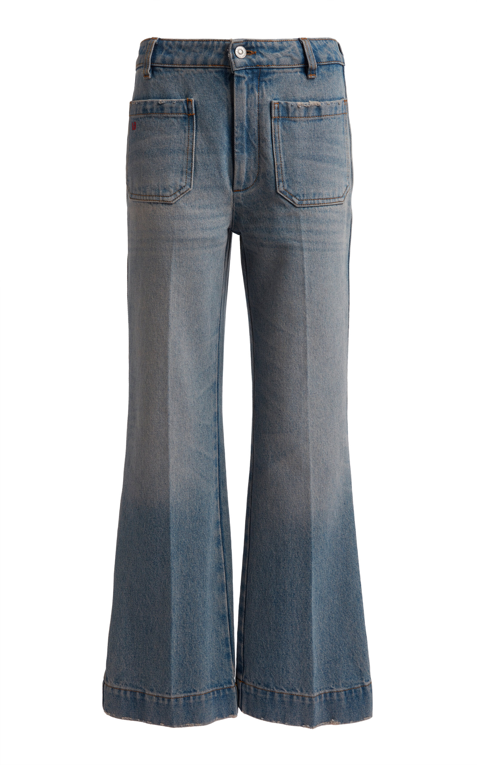 VICTORIA BECKHAM ALINA RIGID CROPPED KICK-FLARE JEANS 