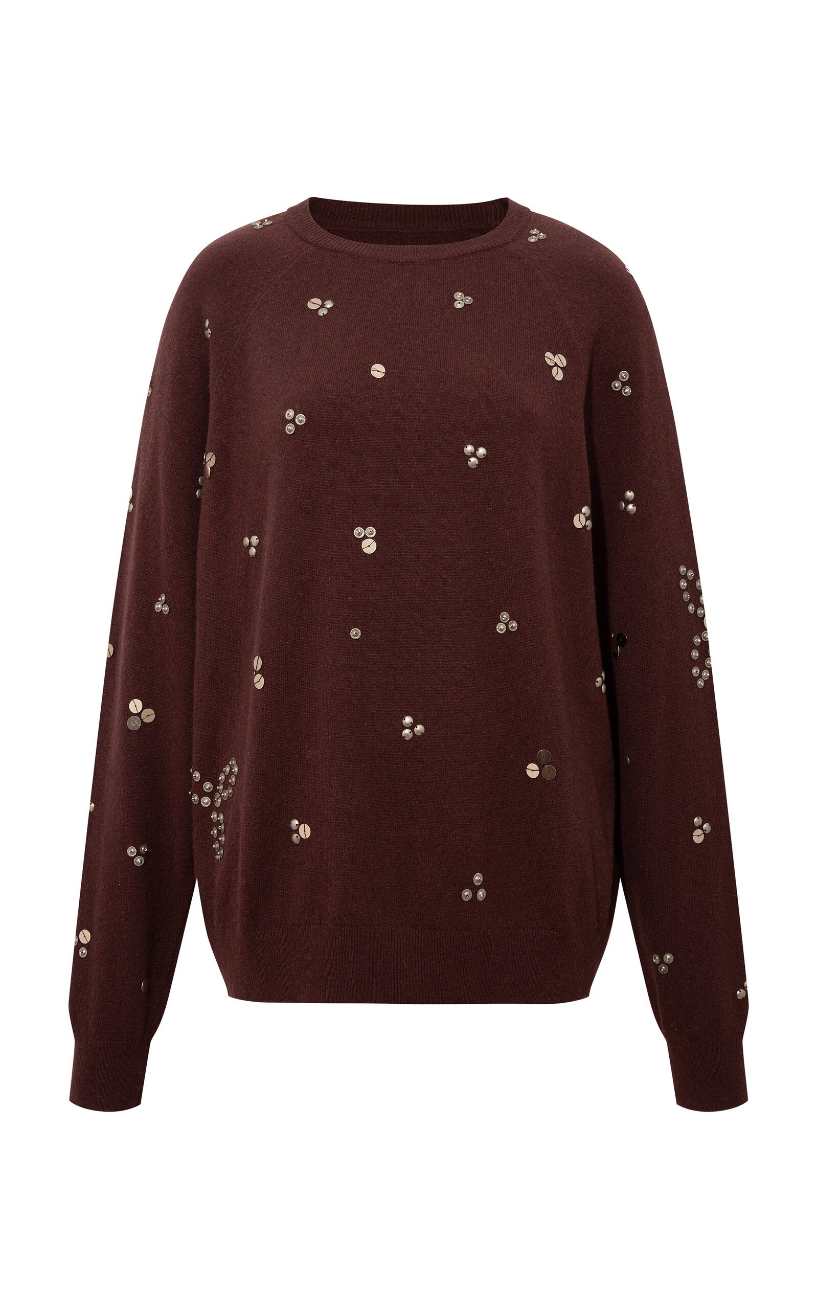 Siedres Fles Embellished Knit Sweater In Brown