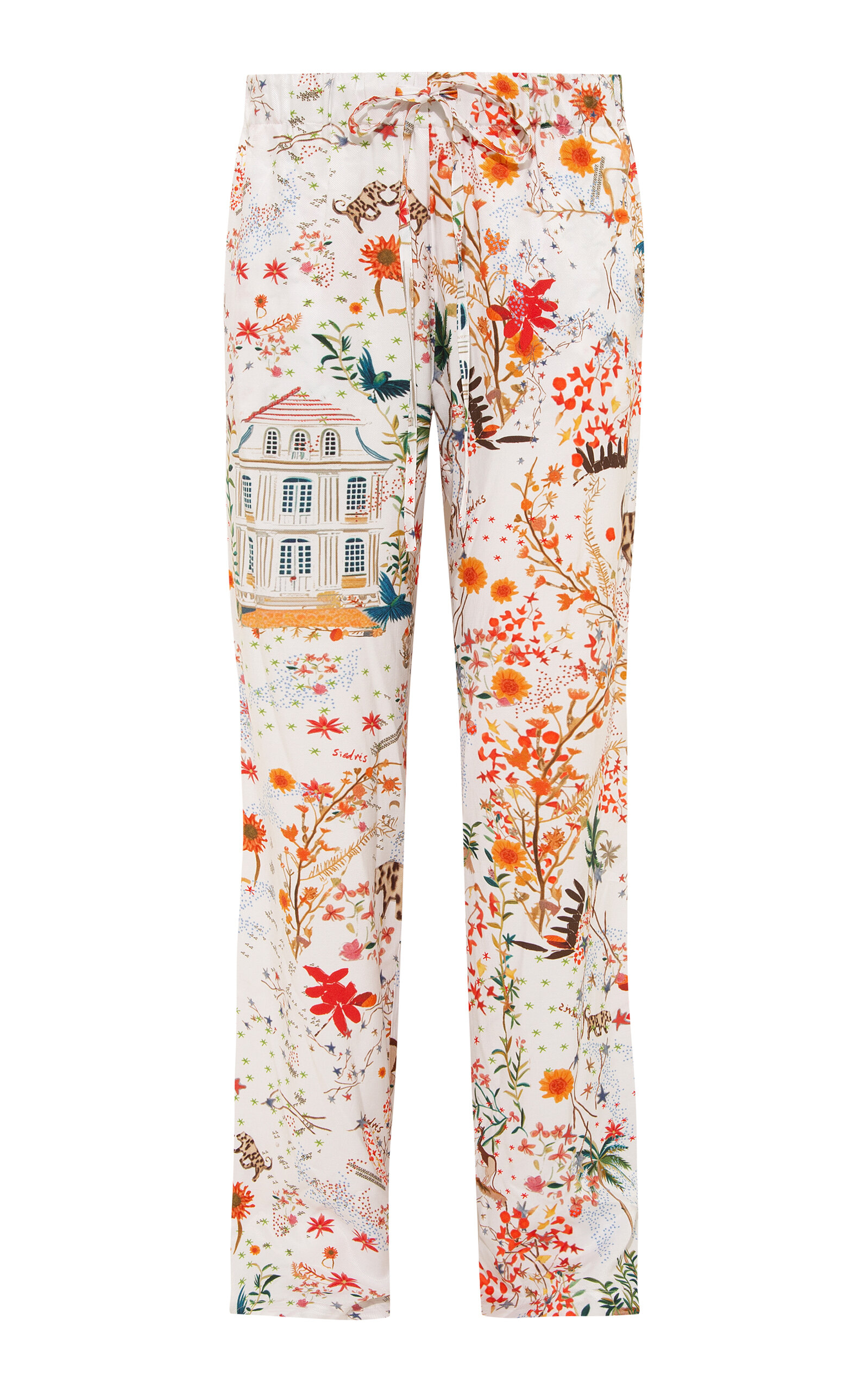 SIEDRÉS Nedi Printed Crepe Straight-Leg Pants