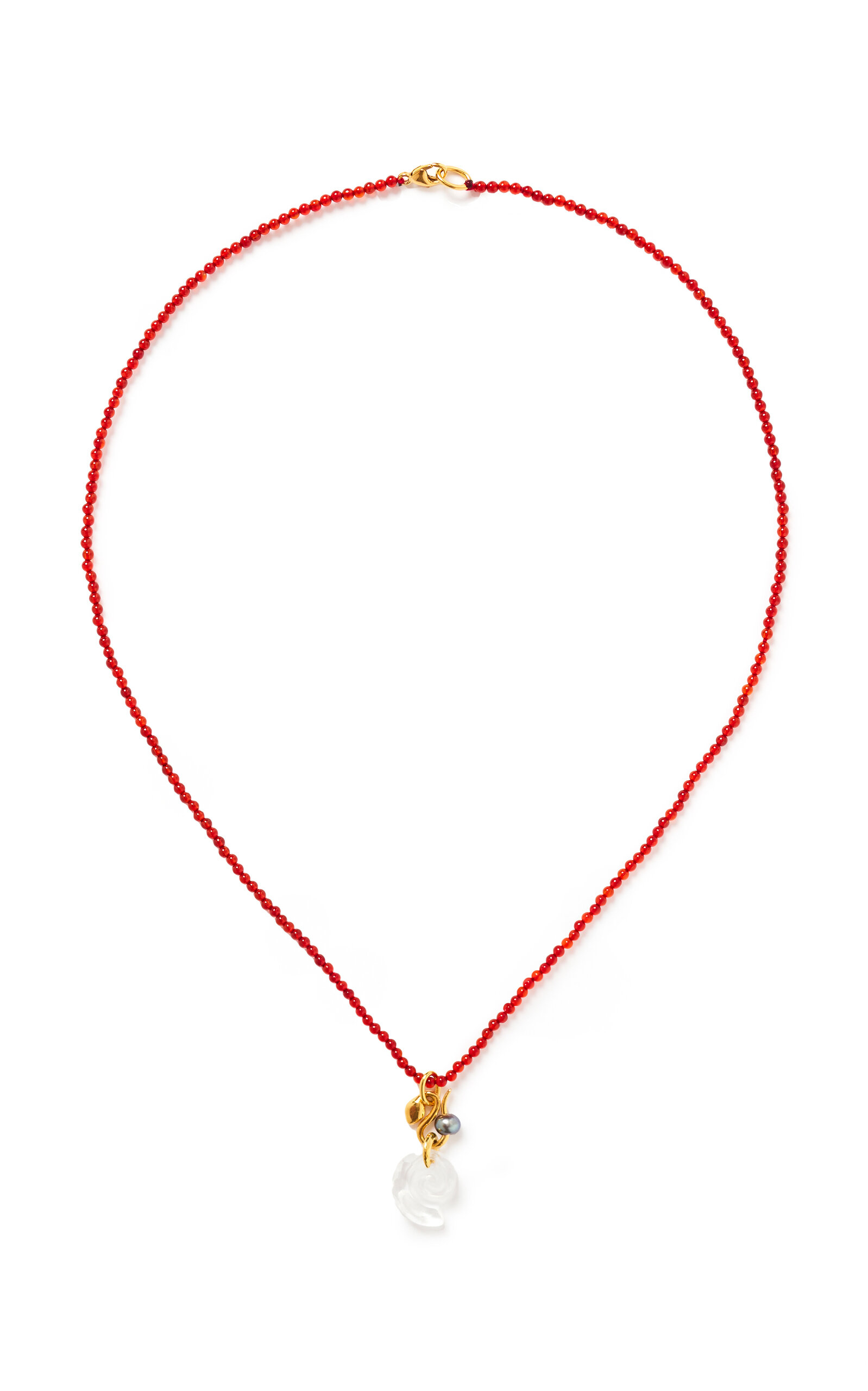 Exclusive Leila 18K Gold-Plated Carnelian Necklace