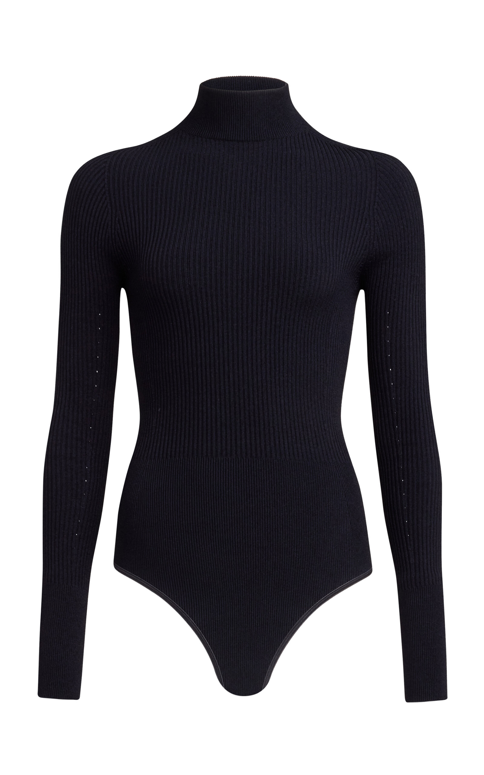 ALAÏA High-Neck Ribbed-Knit Bodysuit