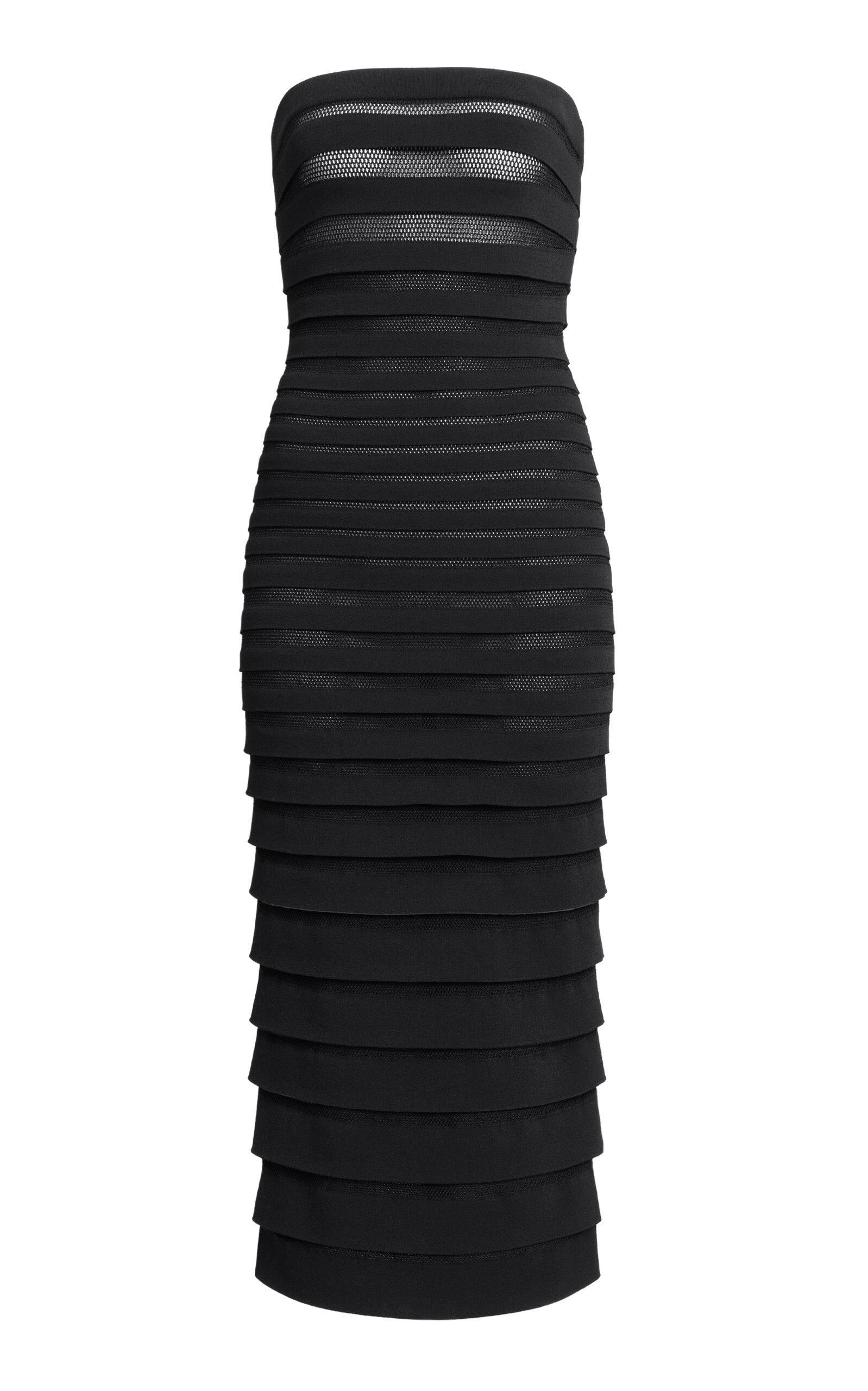 ALAÏA 3D Stripe Midi Dress