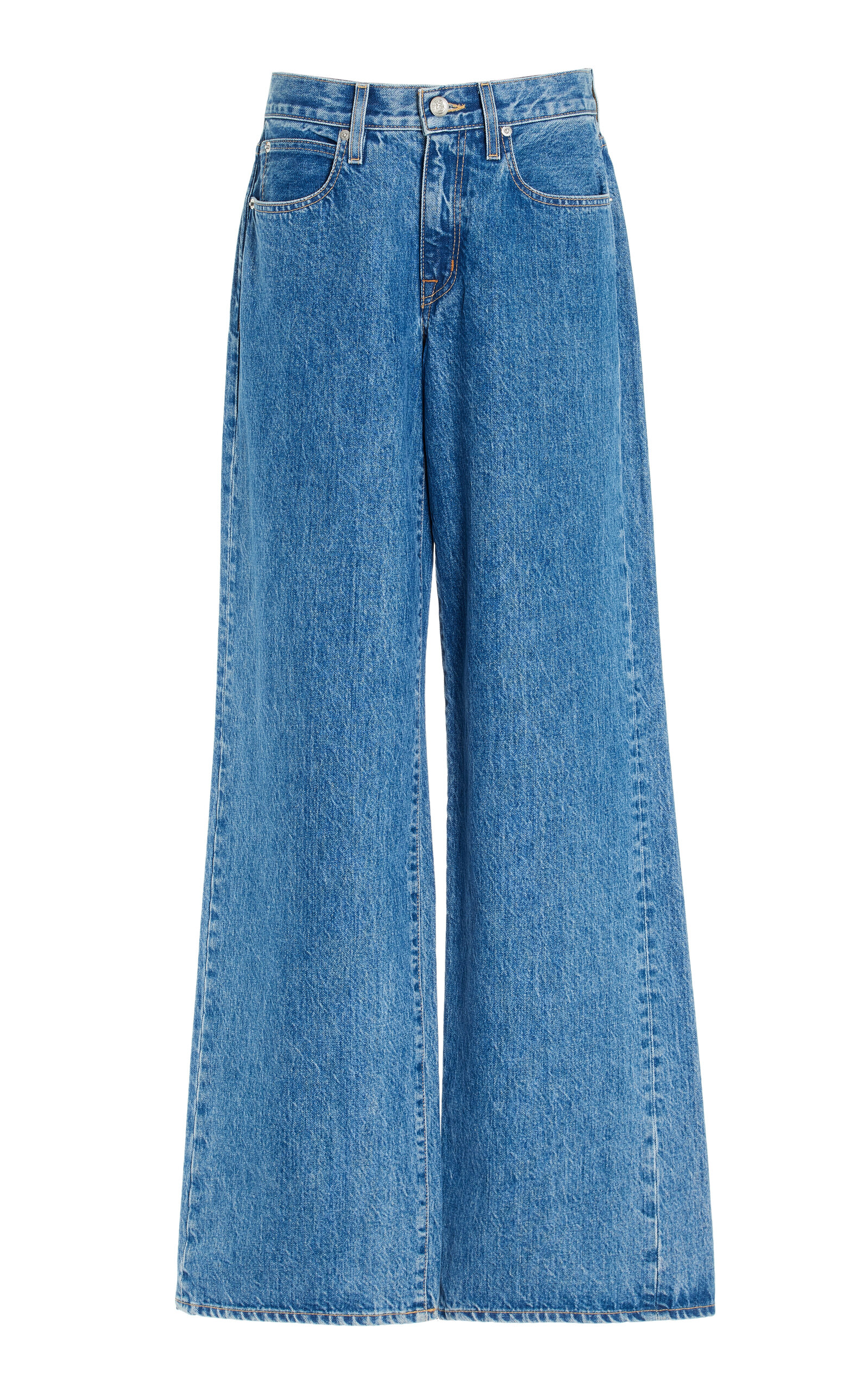 Shop Slvrlake Mica Rigid Low-rise Wide-leg Jeans In Medium Wash