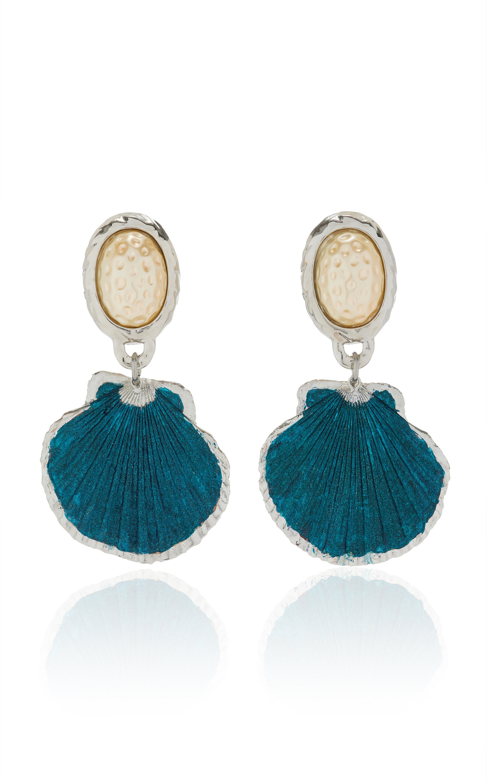 Shop Julietta Azul Shell Earrings In Blue