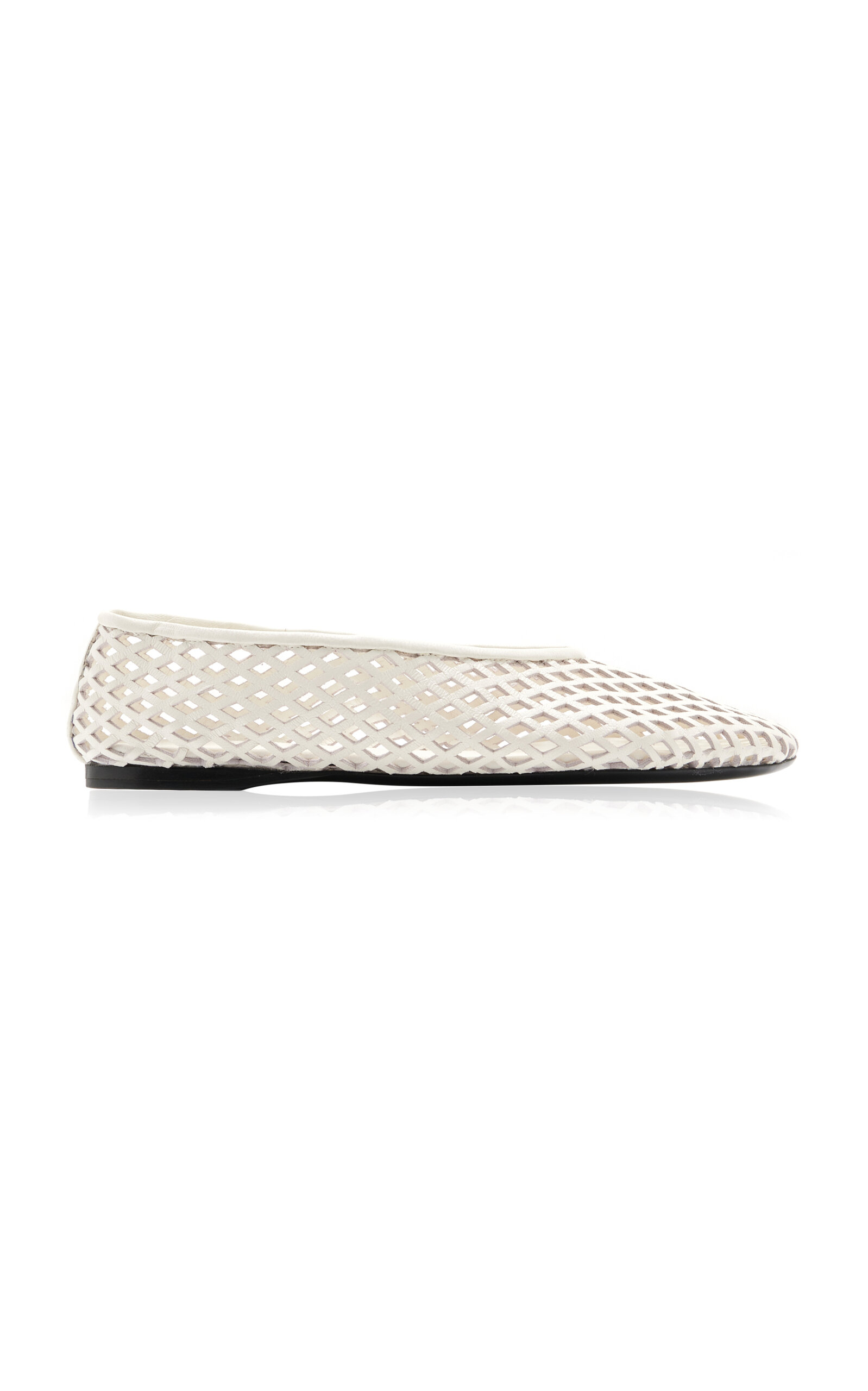 Proenza Schouler White Perforated Leather Slippers In Natural