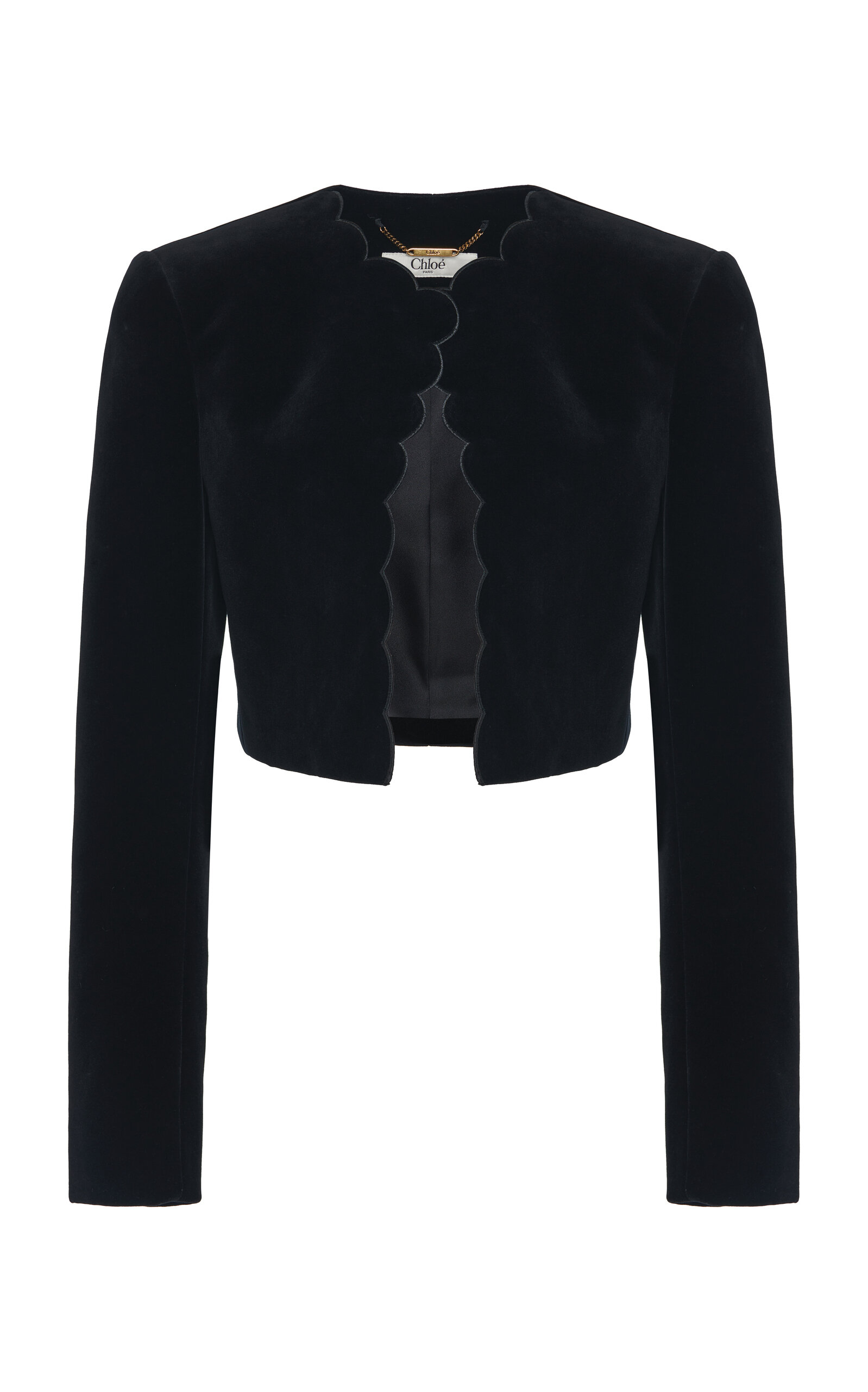 Chloé Embroidered Velvet Cropped Jacket