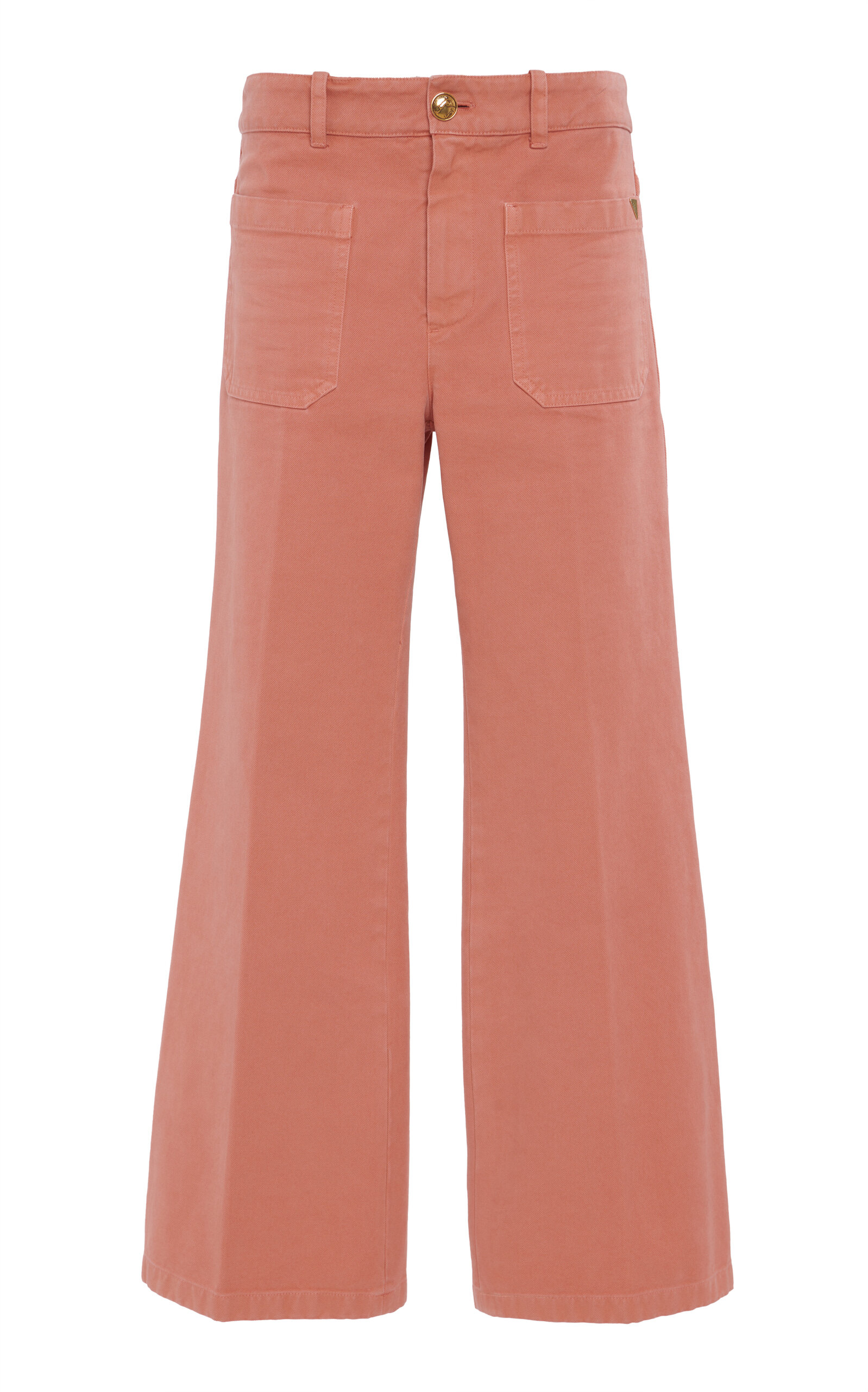 Chloé Cropped Cotton Canvas Bootcut Pants