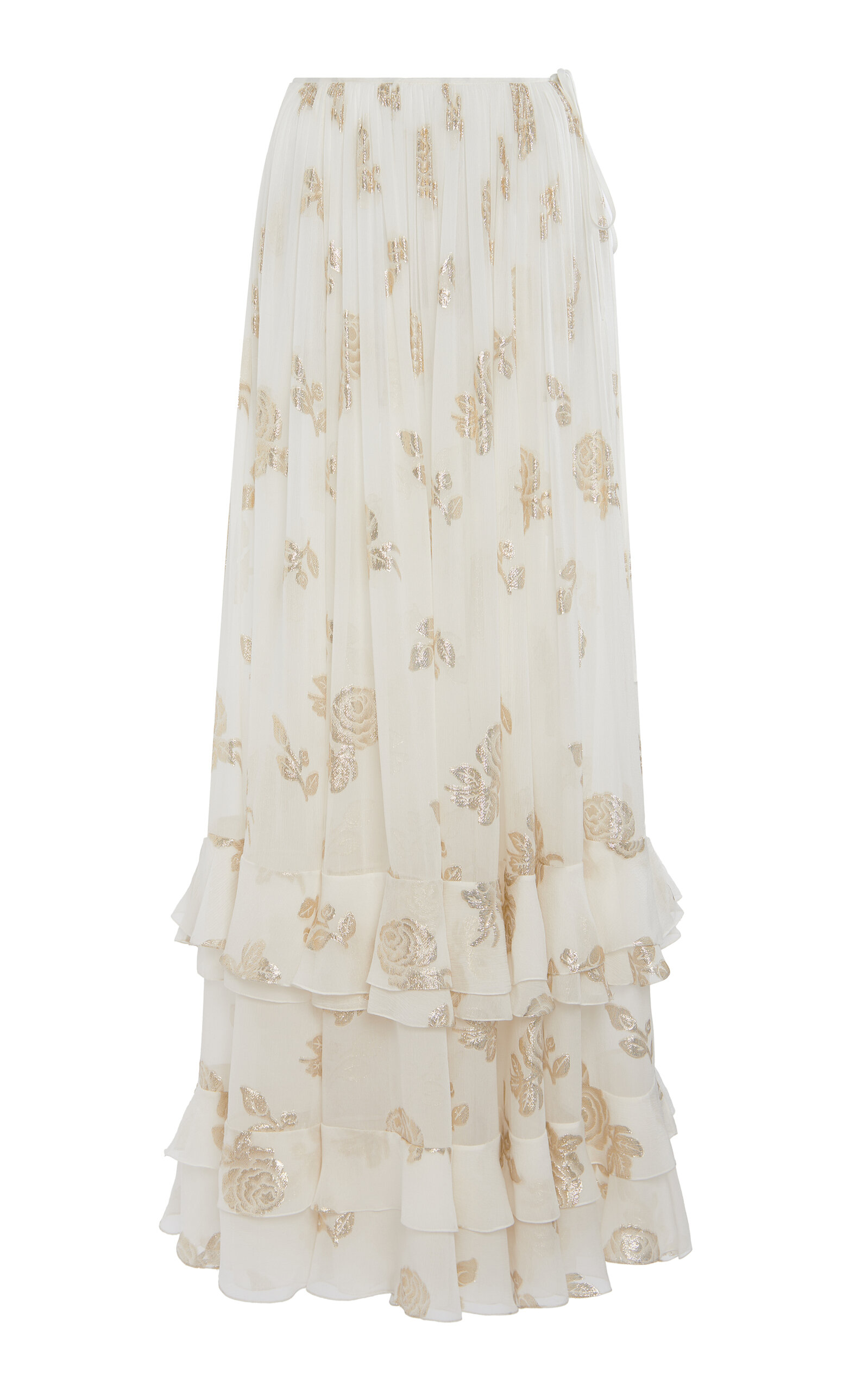 Chloé Metallic Silk Jacquard Maxi Skirt