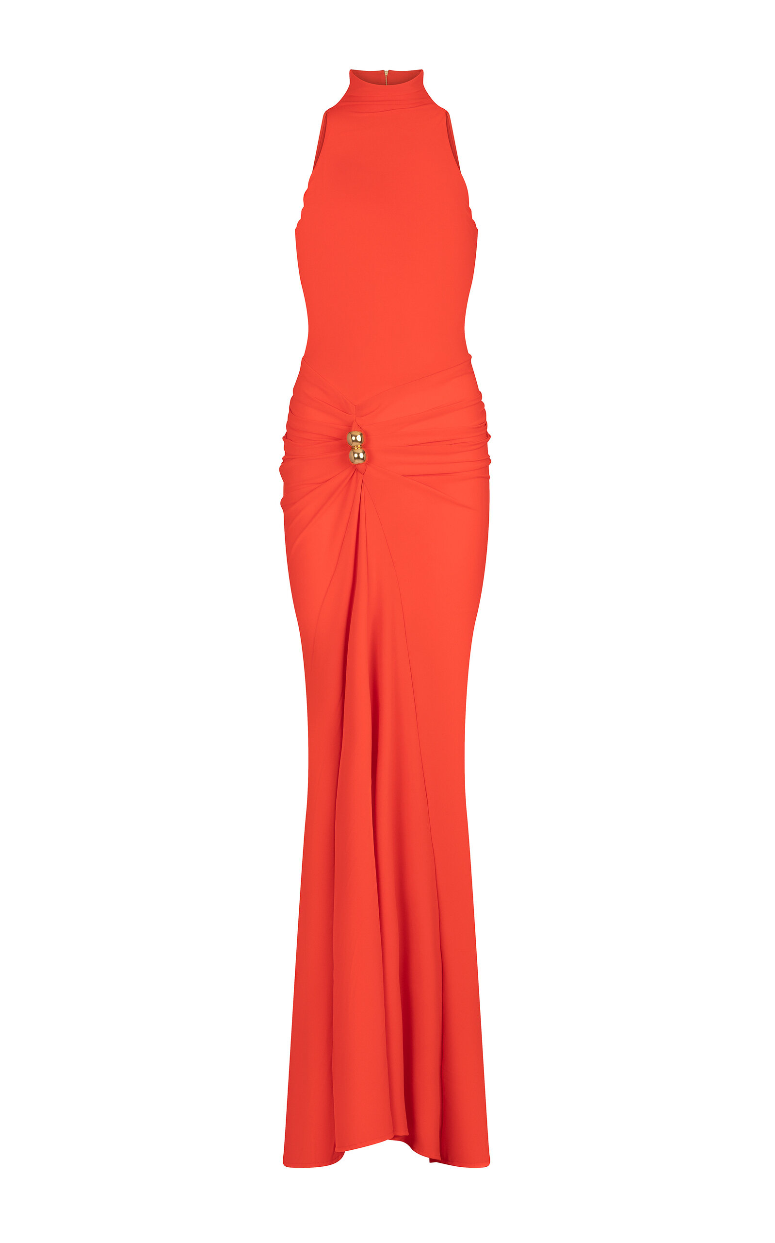 Shop Silvia Tcherassi Frances Gathered Jersey Gown In Orange