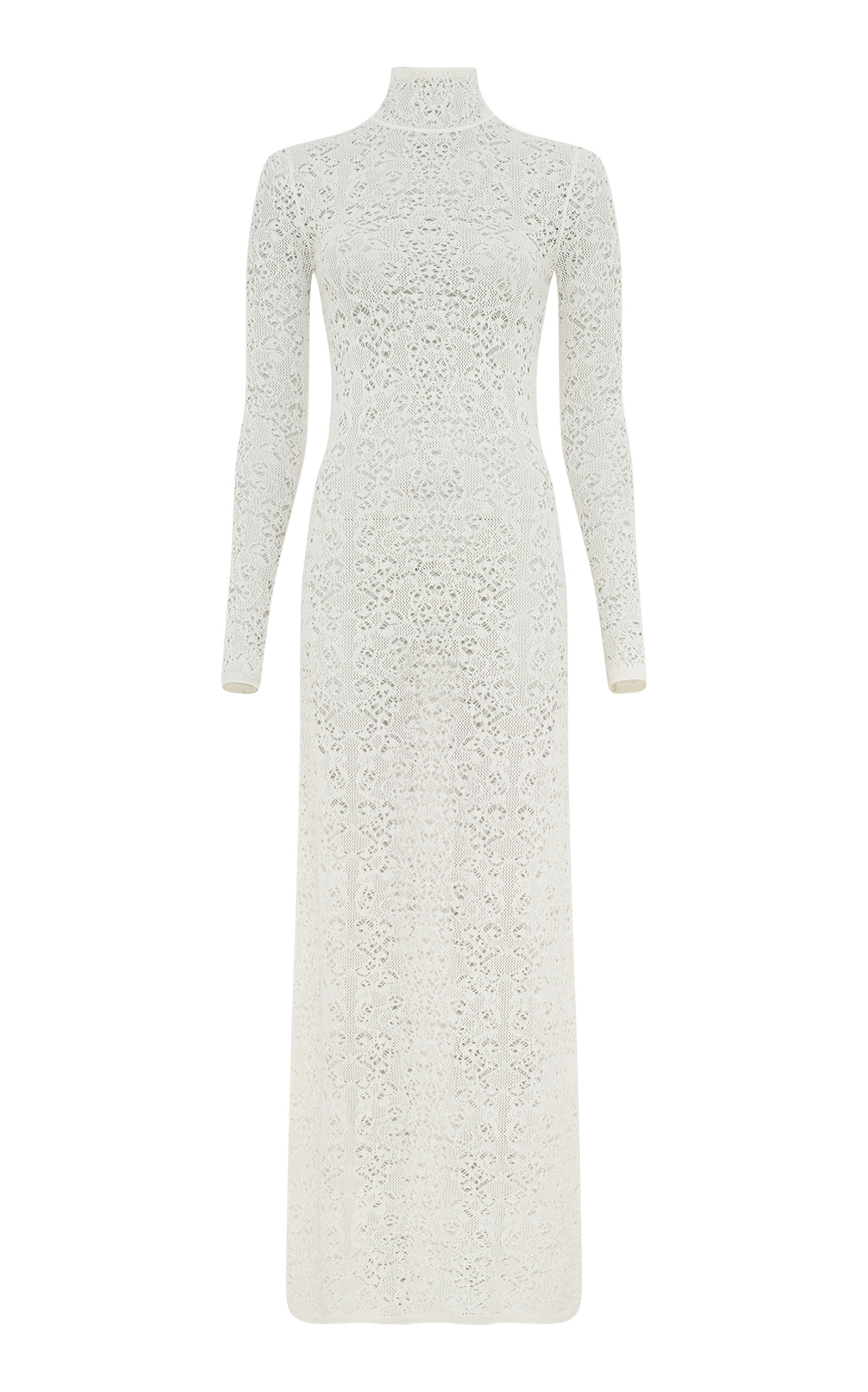 Gabriela Hearst Lethe Wool-silk Lace Maxi Dress In Ivory