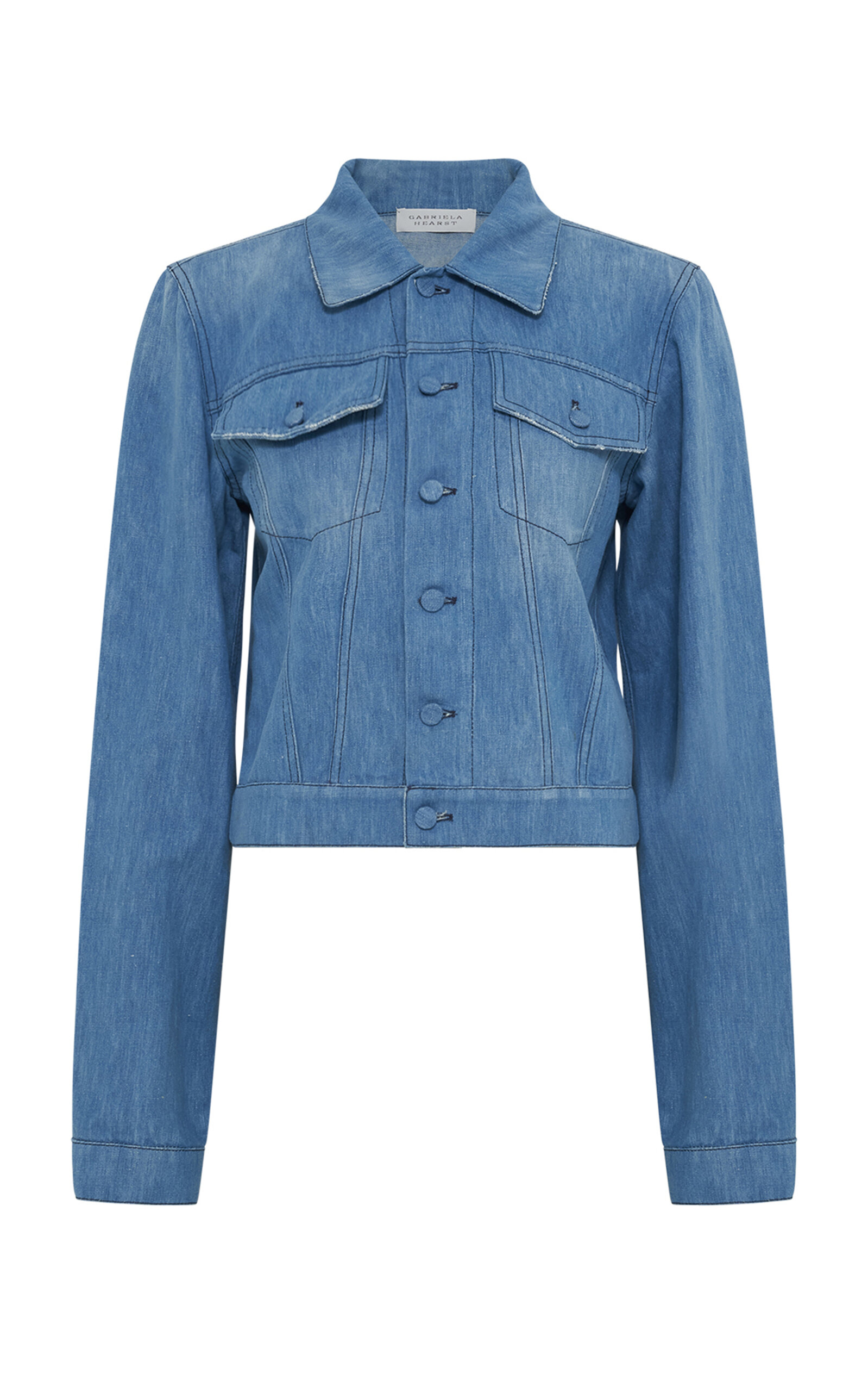 Gabriela Hearst Roland Cotton-linen Denim Jacket In Light Blue