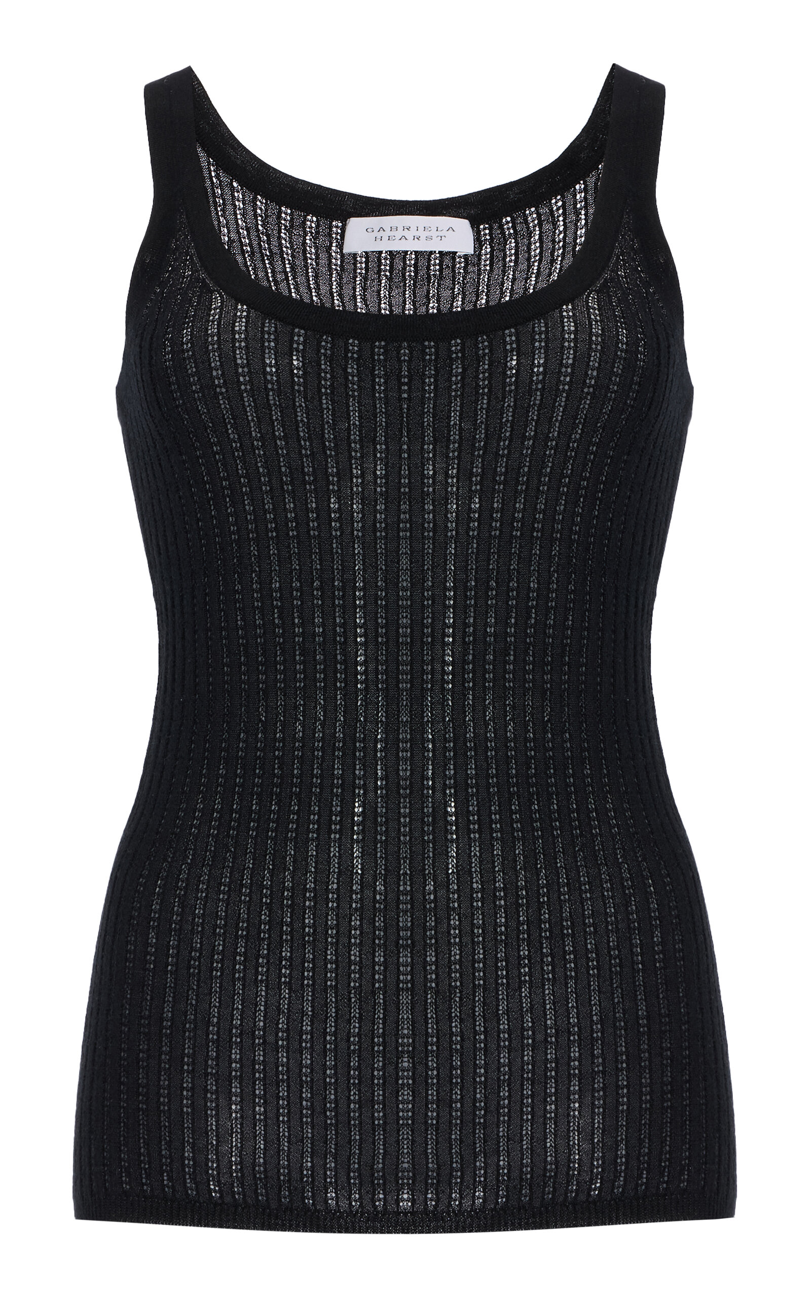 Nevin Pointelle-Knit Cashmere-Silk Tank Top