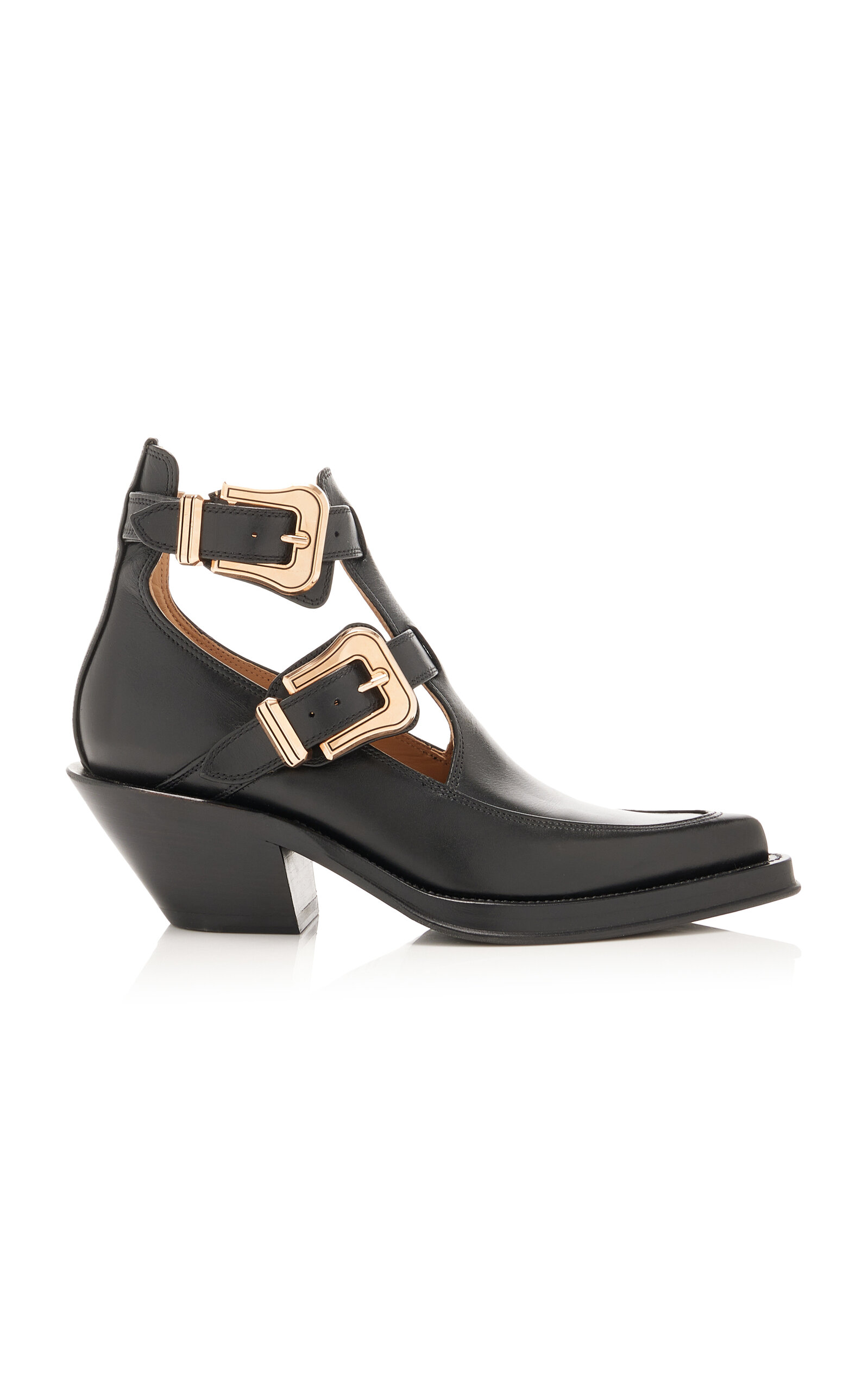 Gabriela Hearst Castro Buckle-detailed Leather Ankle Boots In Black