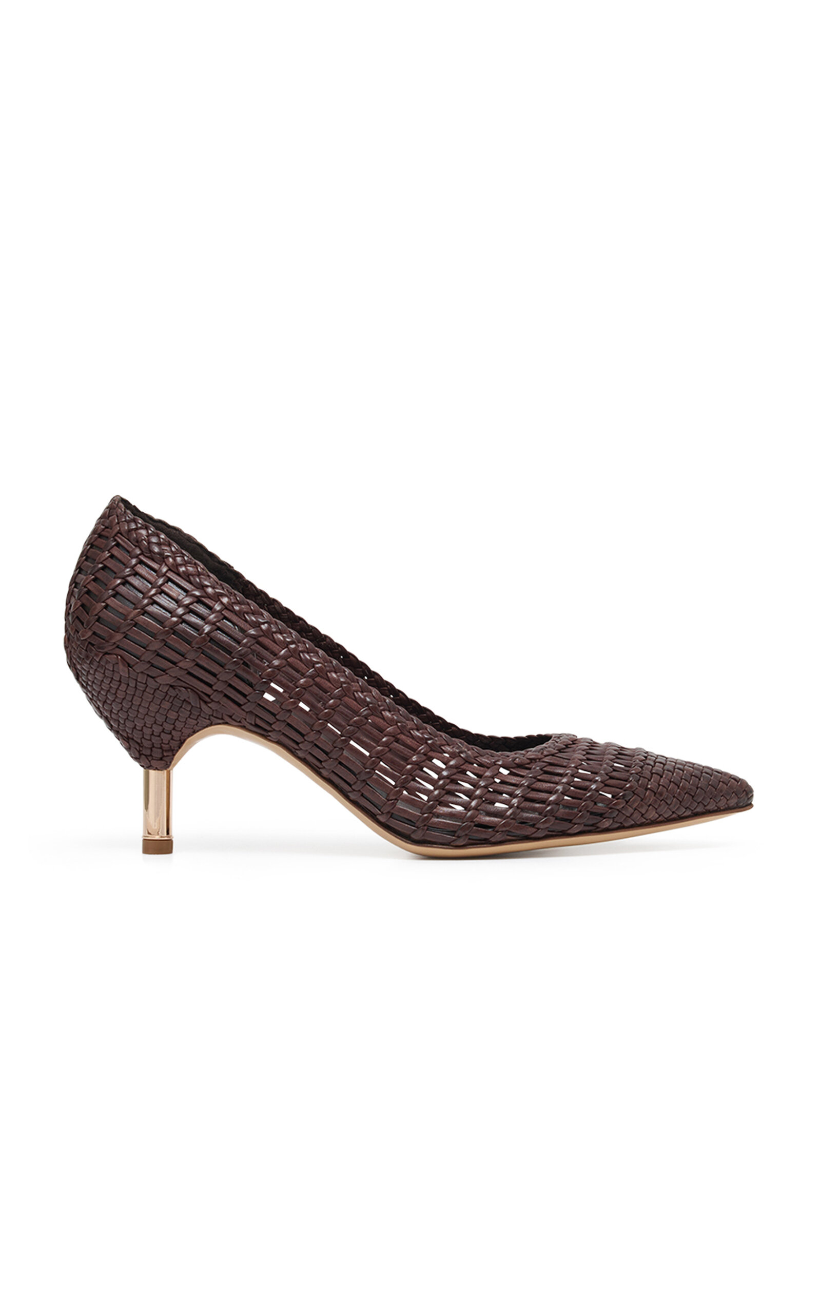 Gabriela Hearst Andres Woven Leather Pumps In Brown