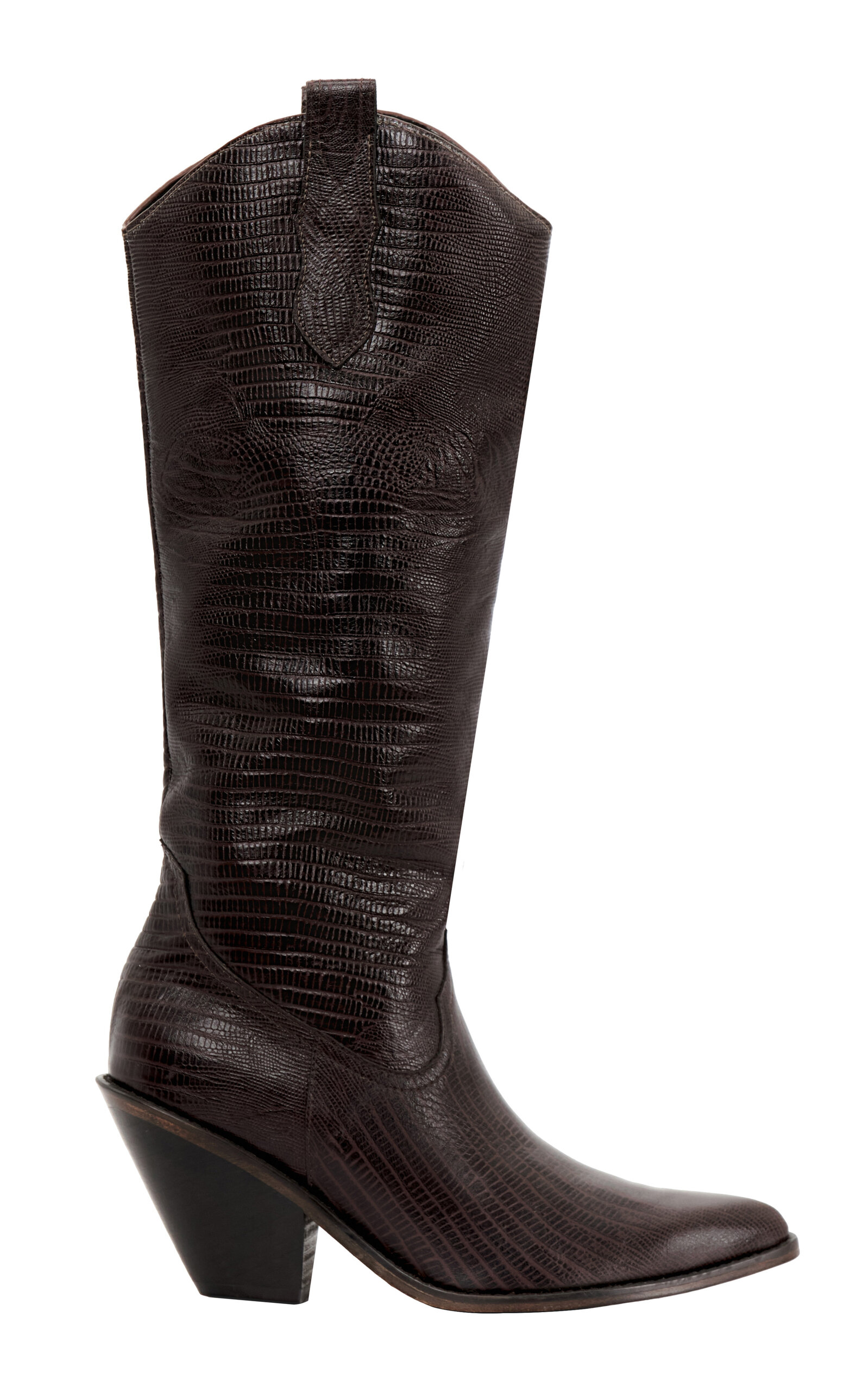 Shop Johanna Ortiz The Long Haul Leather Boots In Brown