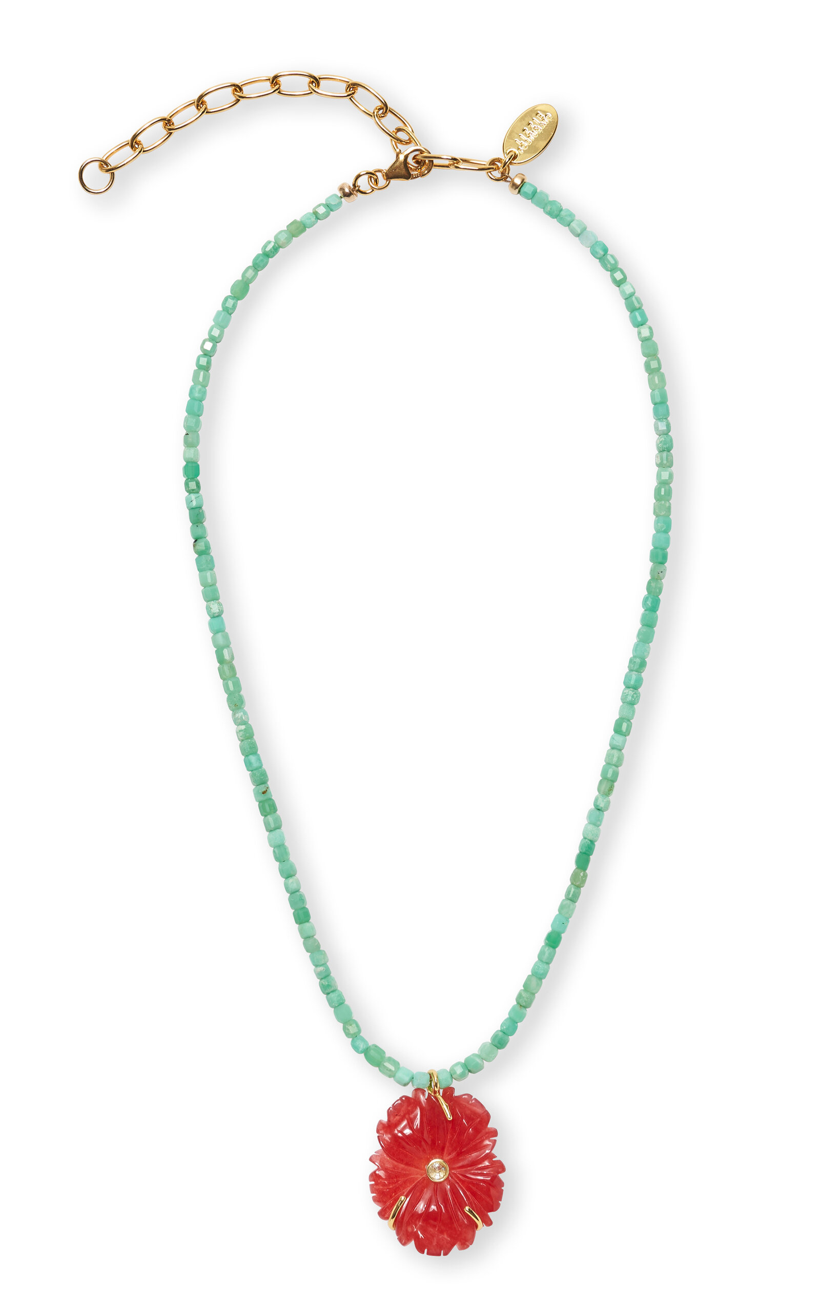 Lizzie Fortunato New Bloom Pendant Necklace In Green