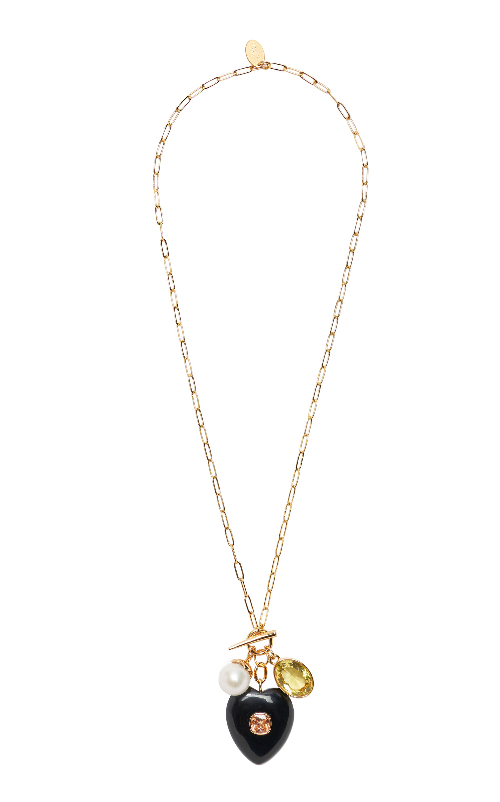 Lizzie Fortunato Eugenia Heart Lariat Necklace In Gold