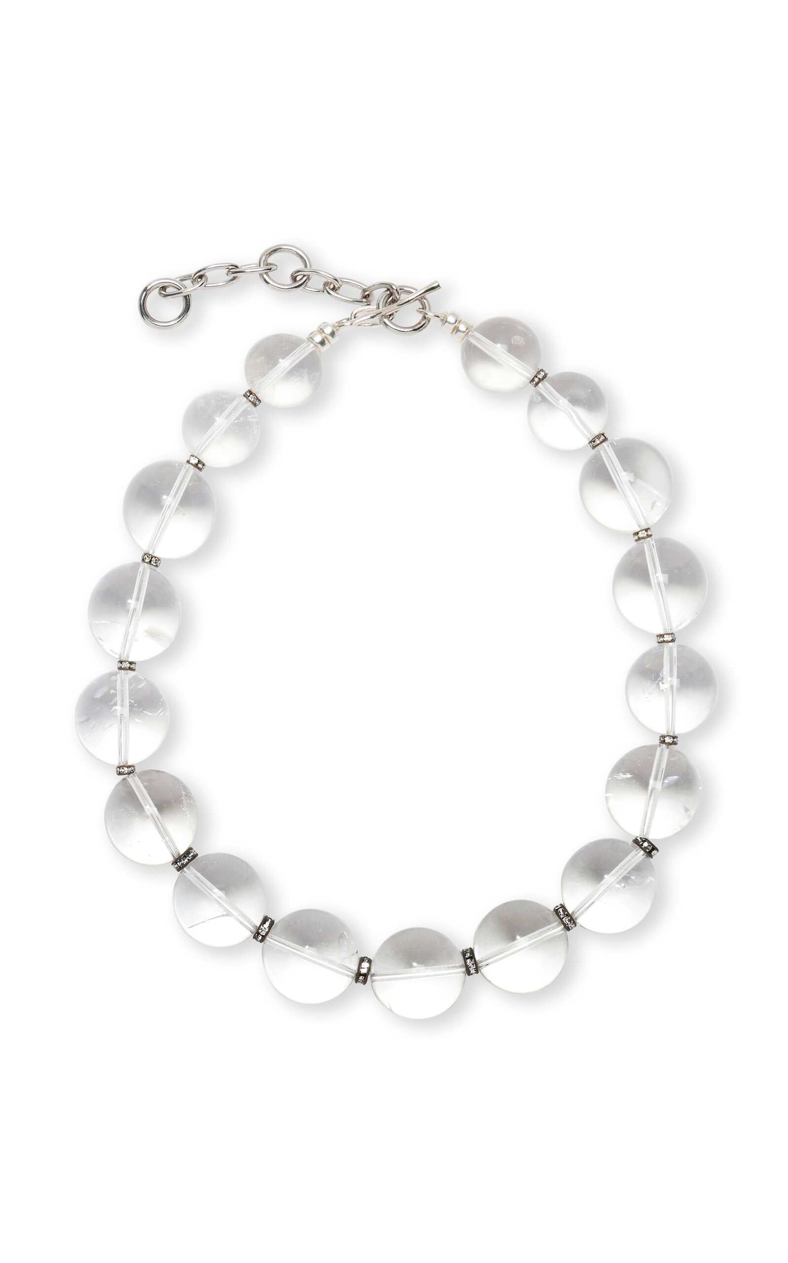 Lizzie Fortunato Silver Moon Collar Necklace In White