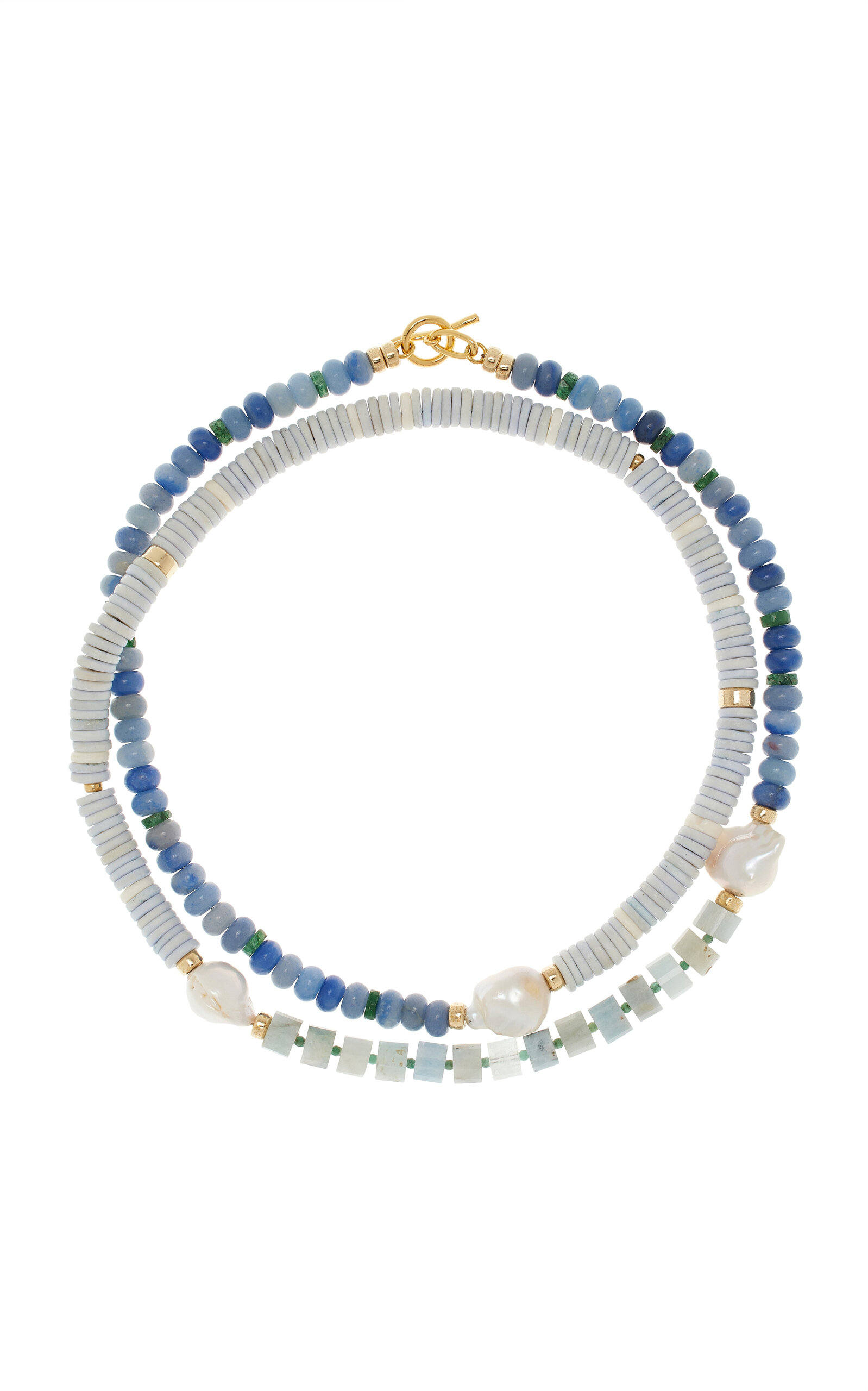 Shop Lizzie Fortunato Cabana Necklace In Blue