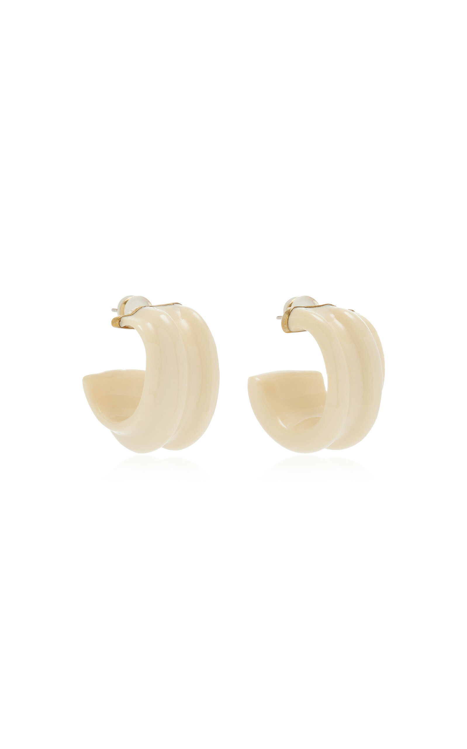 Shop Lizzie Fortunato Sculpted Resin Hoop Earrings In White