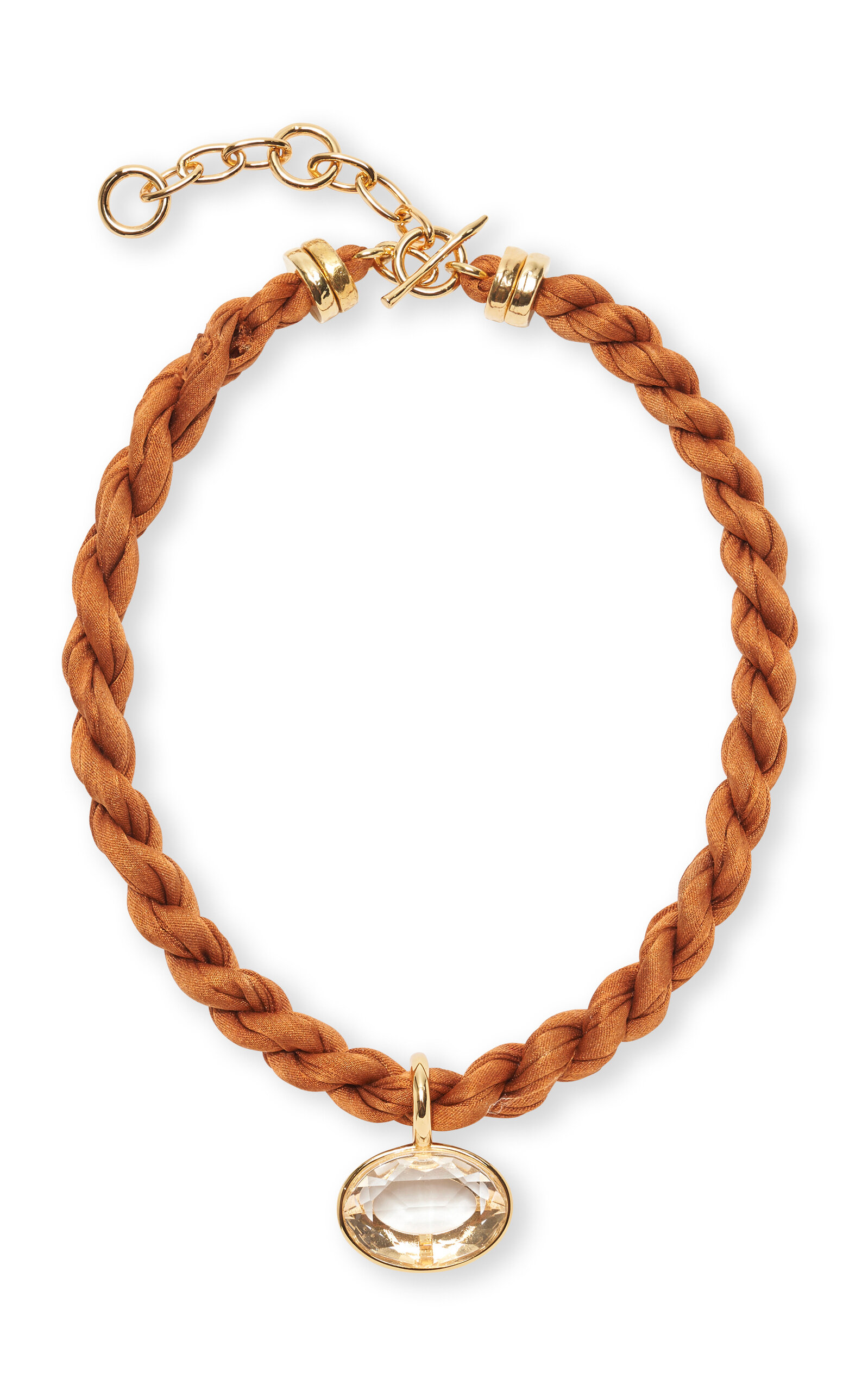 Lizzie Fortunato Sunset Woven Collar Necklace In Brown