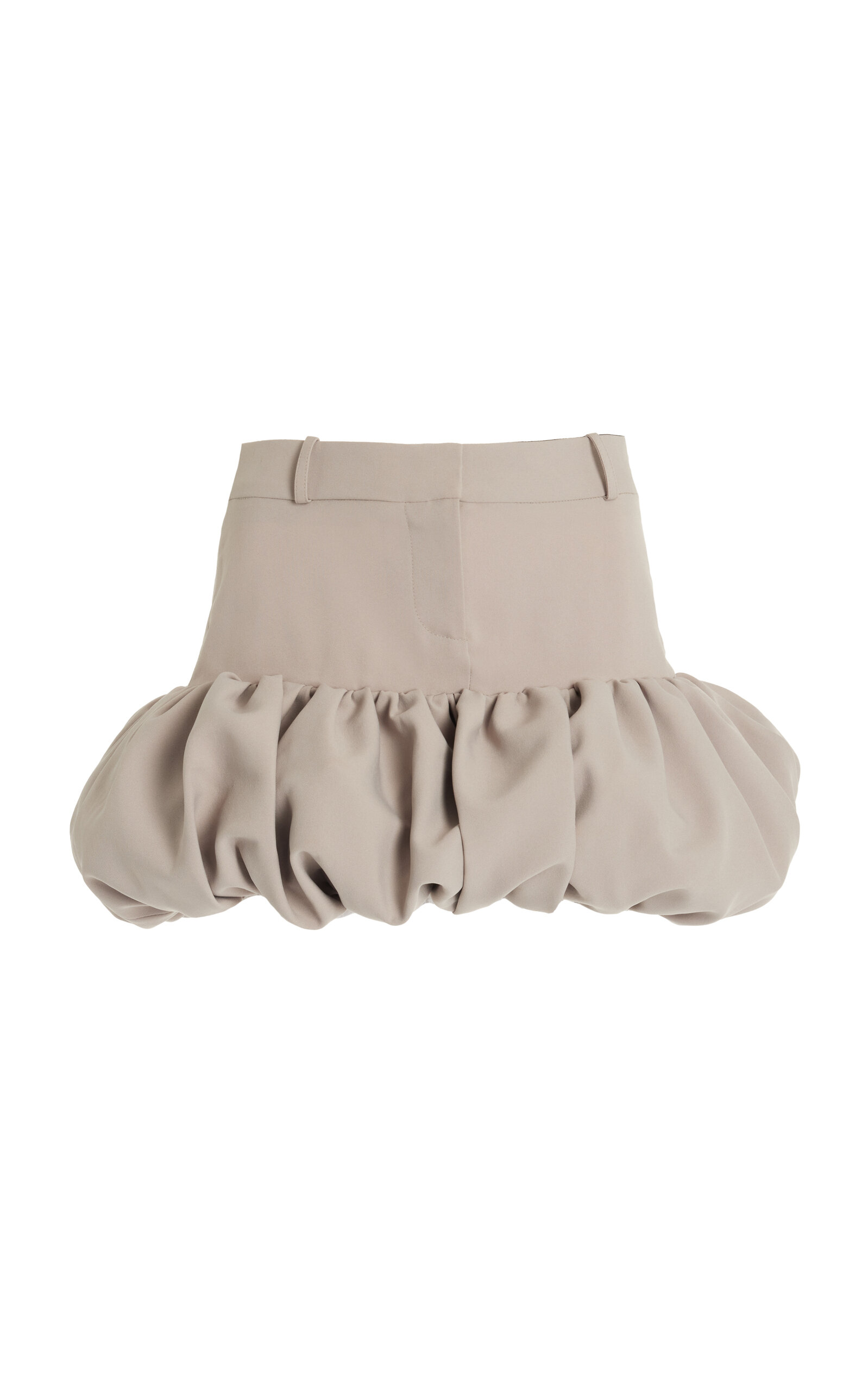 Bubble-Hem Suiting Mini Skirt