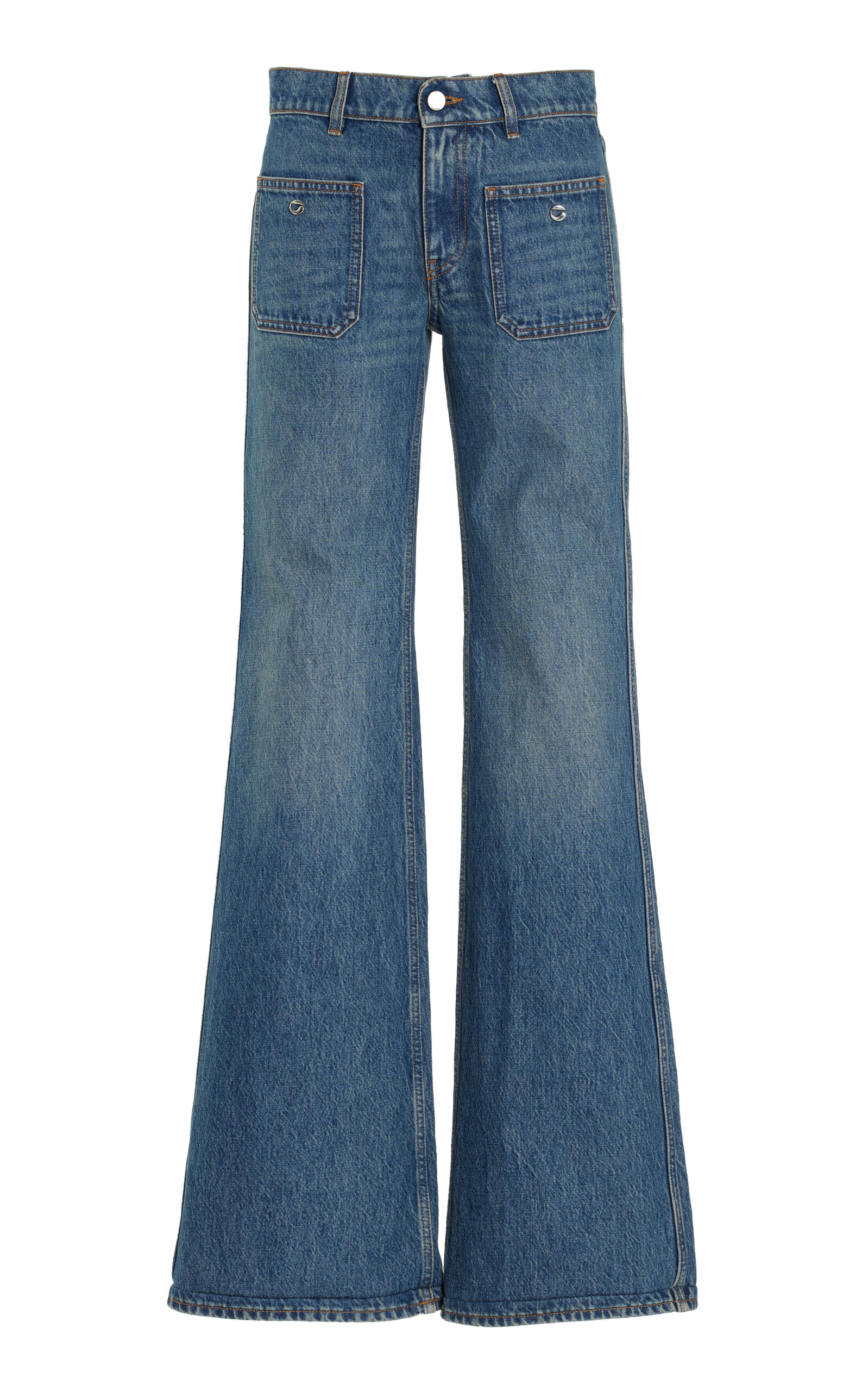 Rigid Mid-Rise Straight-Leg Jeans