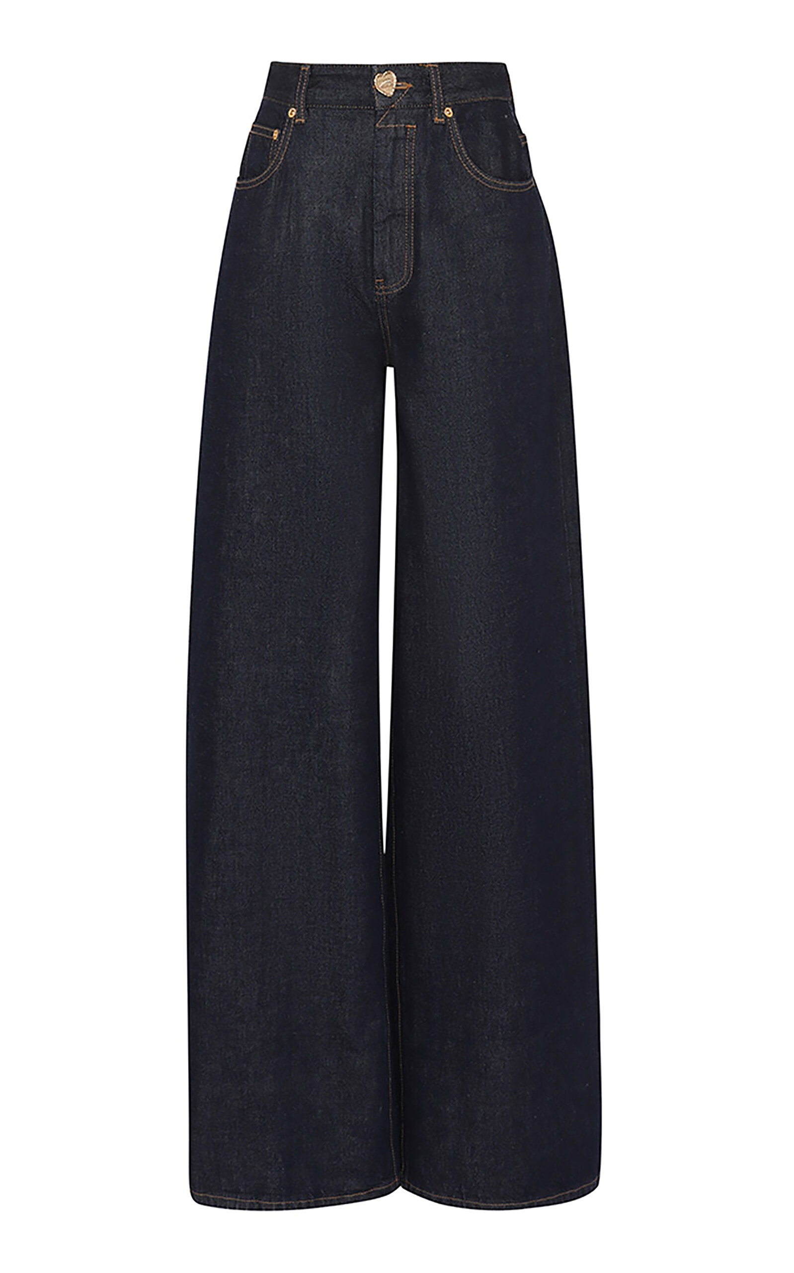 Shop Zimmermann Crush Rigid High-rise Straight-leg Jeans In Dark Wash