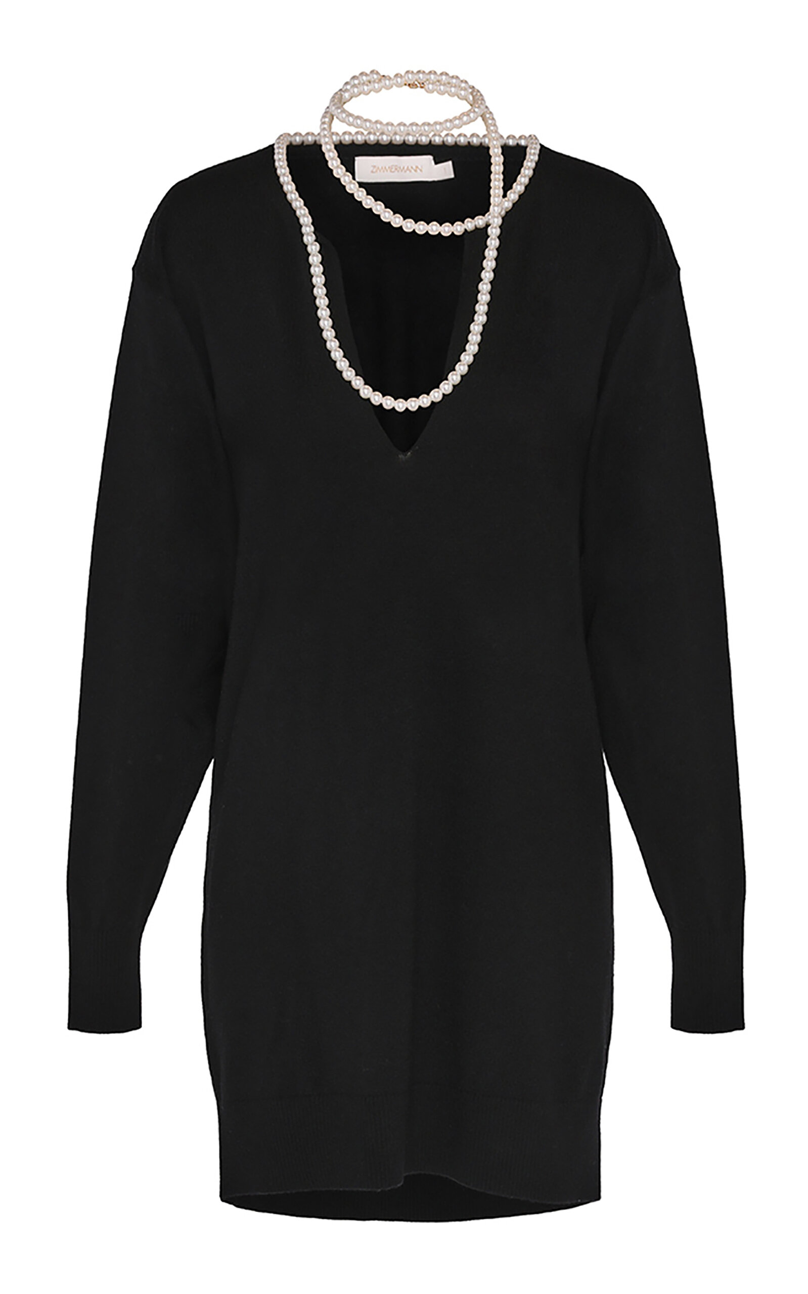 Crush Necklace-Detailed Merino Wool Midi Dress