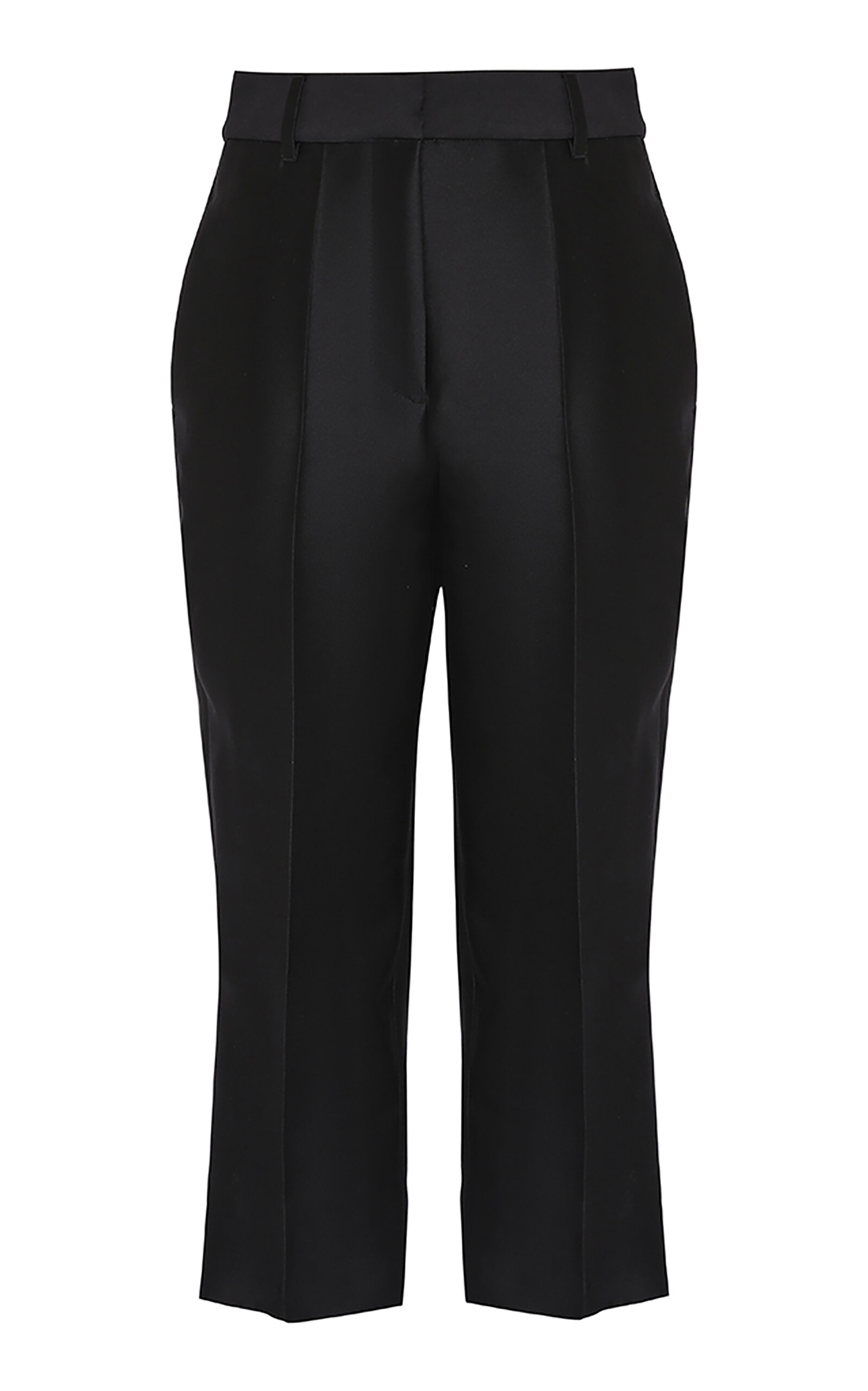 Crush Cropped Silk-Wool Pants