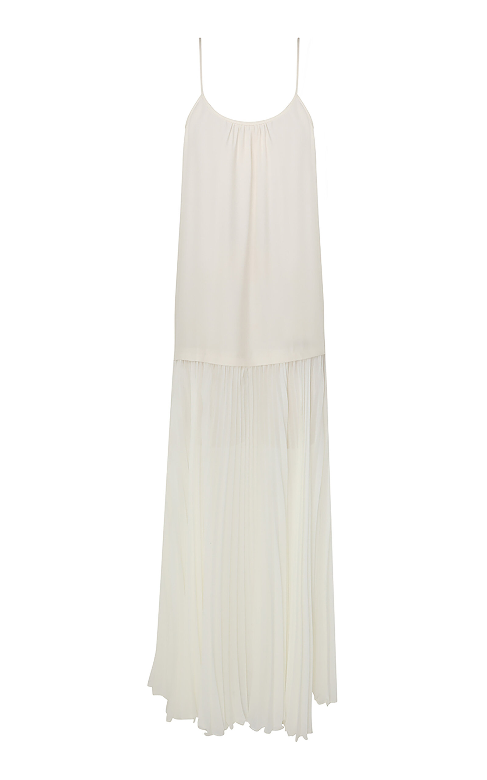 Shop Zimmermann Pleated Crepe Midi Dress In Off-white