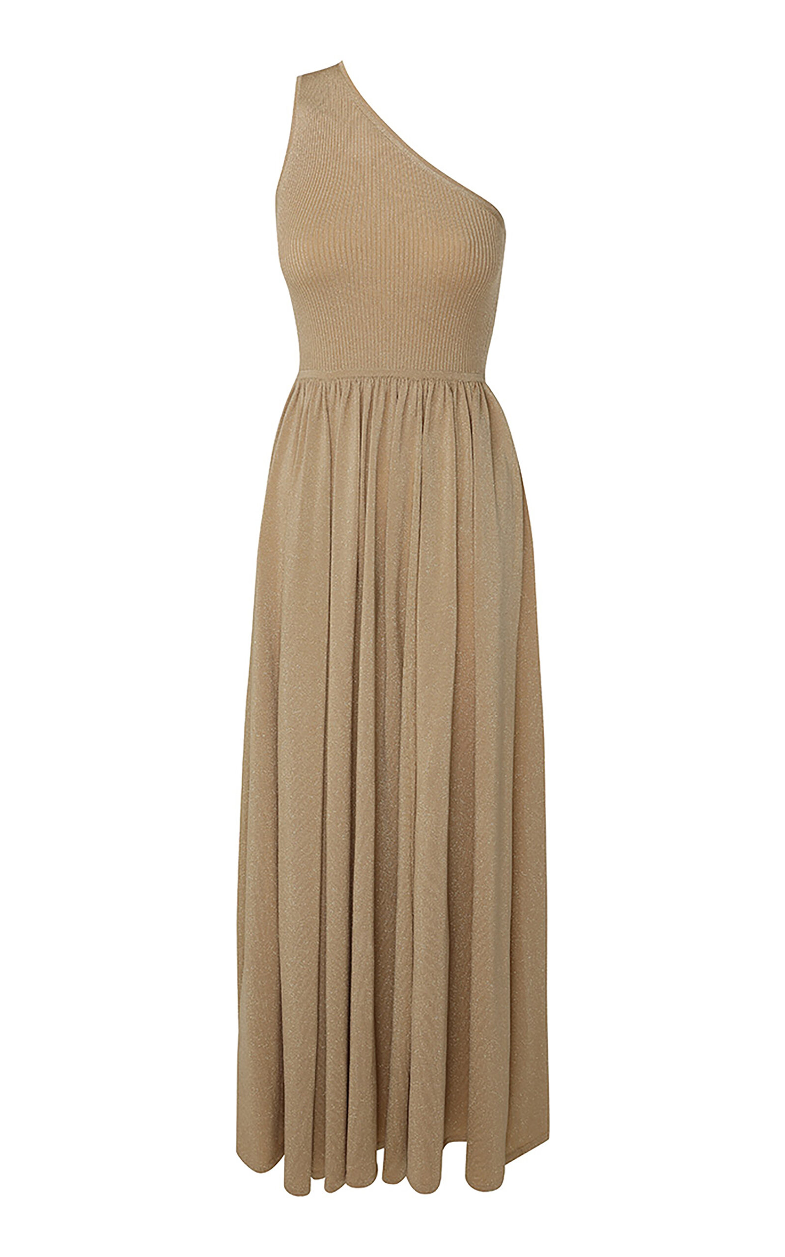 Shop Zimmermann Crush Asymmetric Metallic Crepe Maxi Dress In Gold