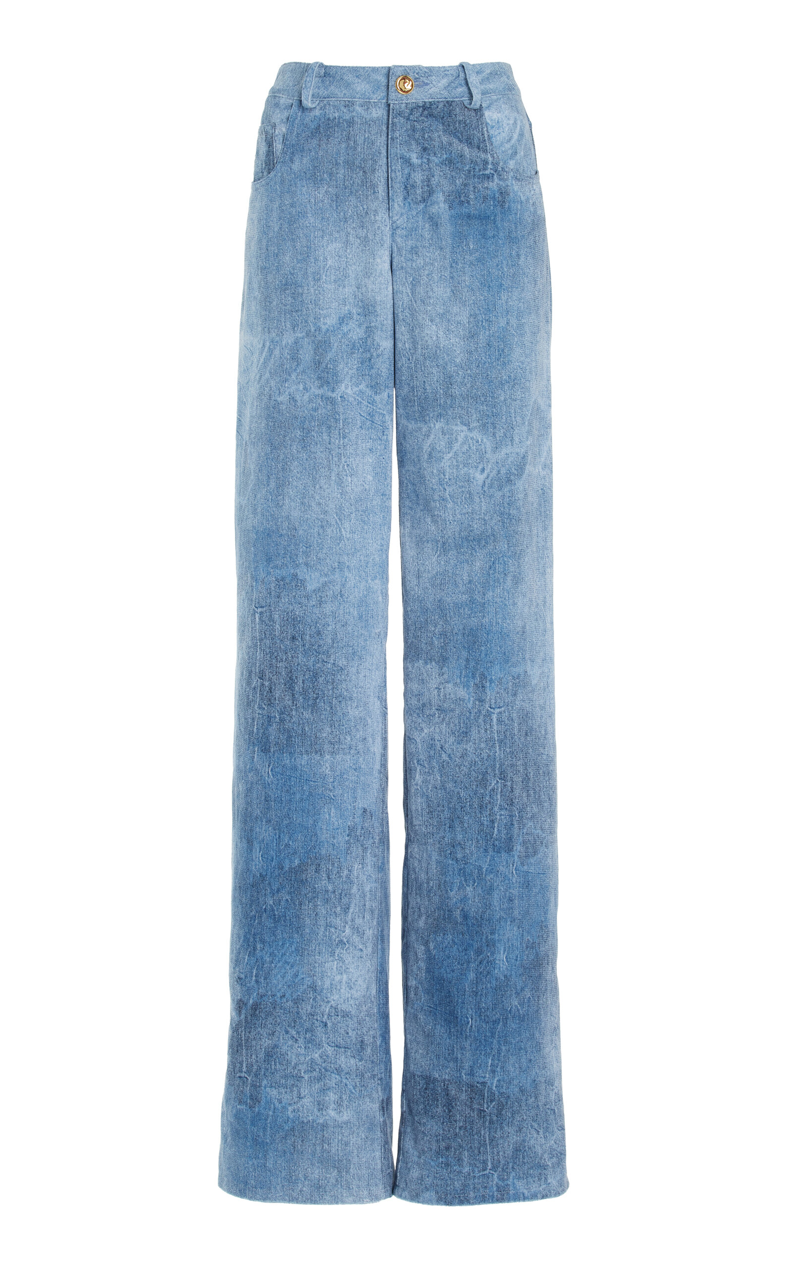 The Reid Velvet Denim Straight-Leg Pants