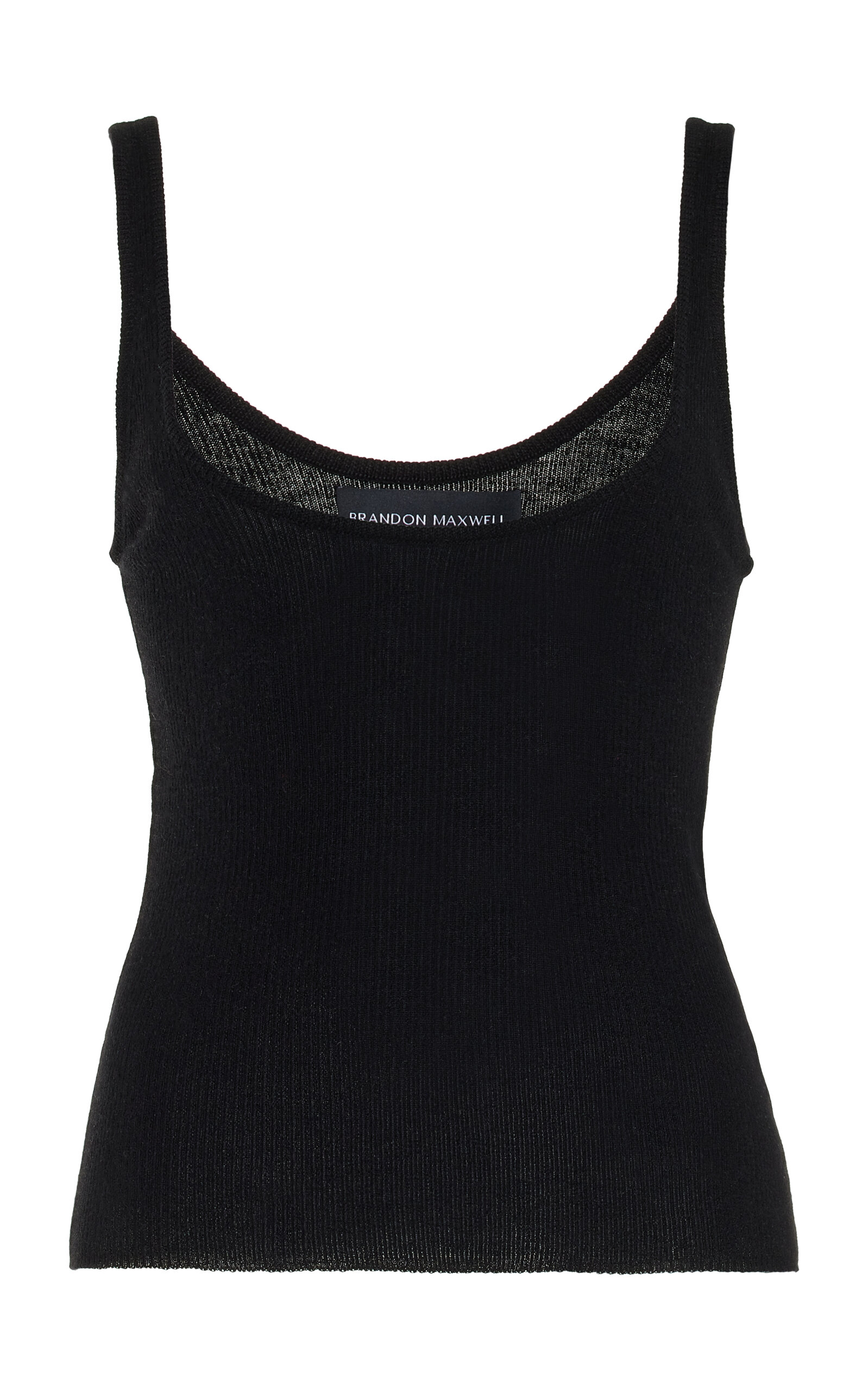 Brandon Maxwell The Annie Basic Knit Cashmere Tank Top In Black