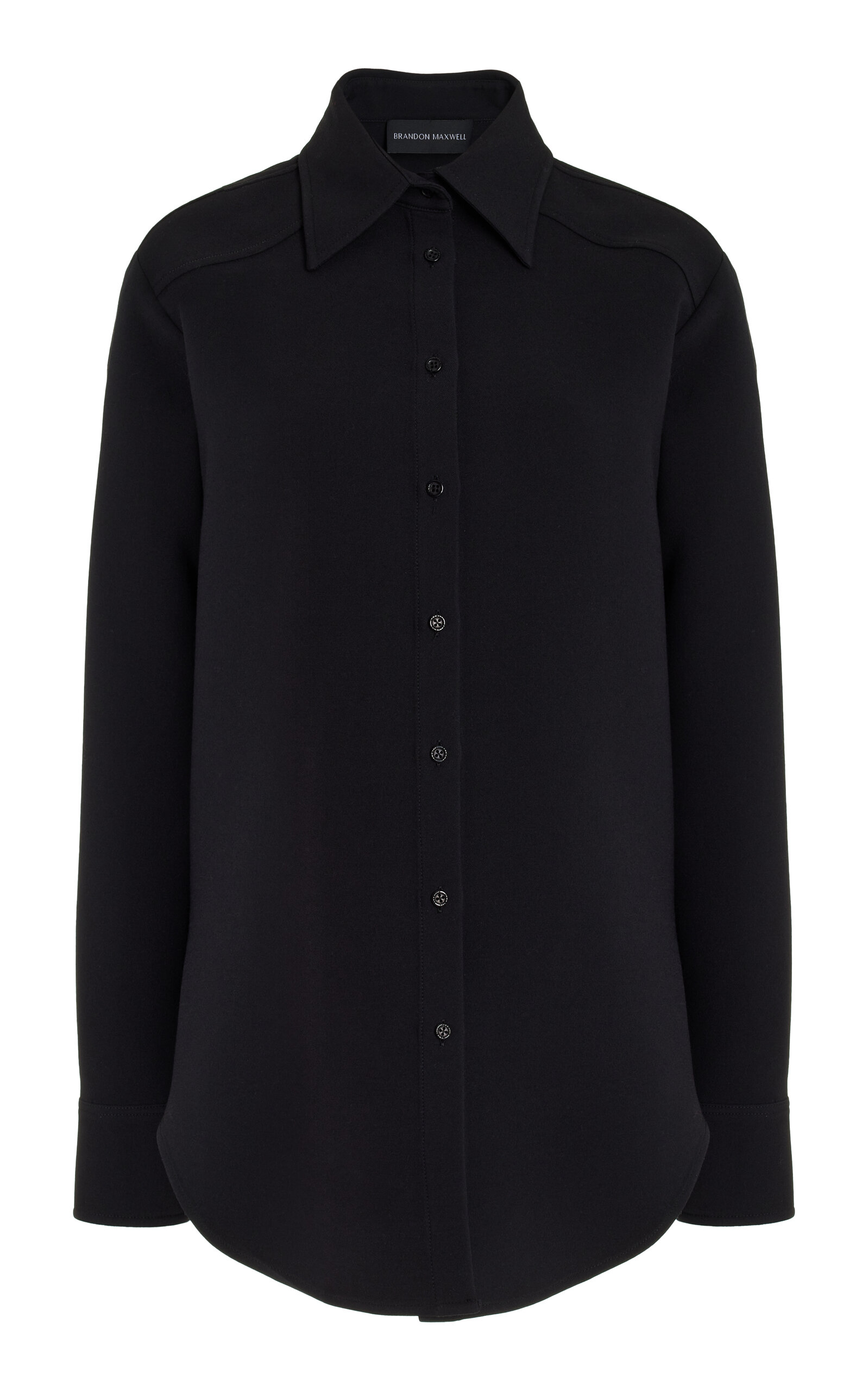 The Vince Western-Yoked Wool-Silk Crepe Shirt