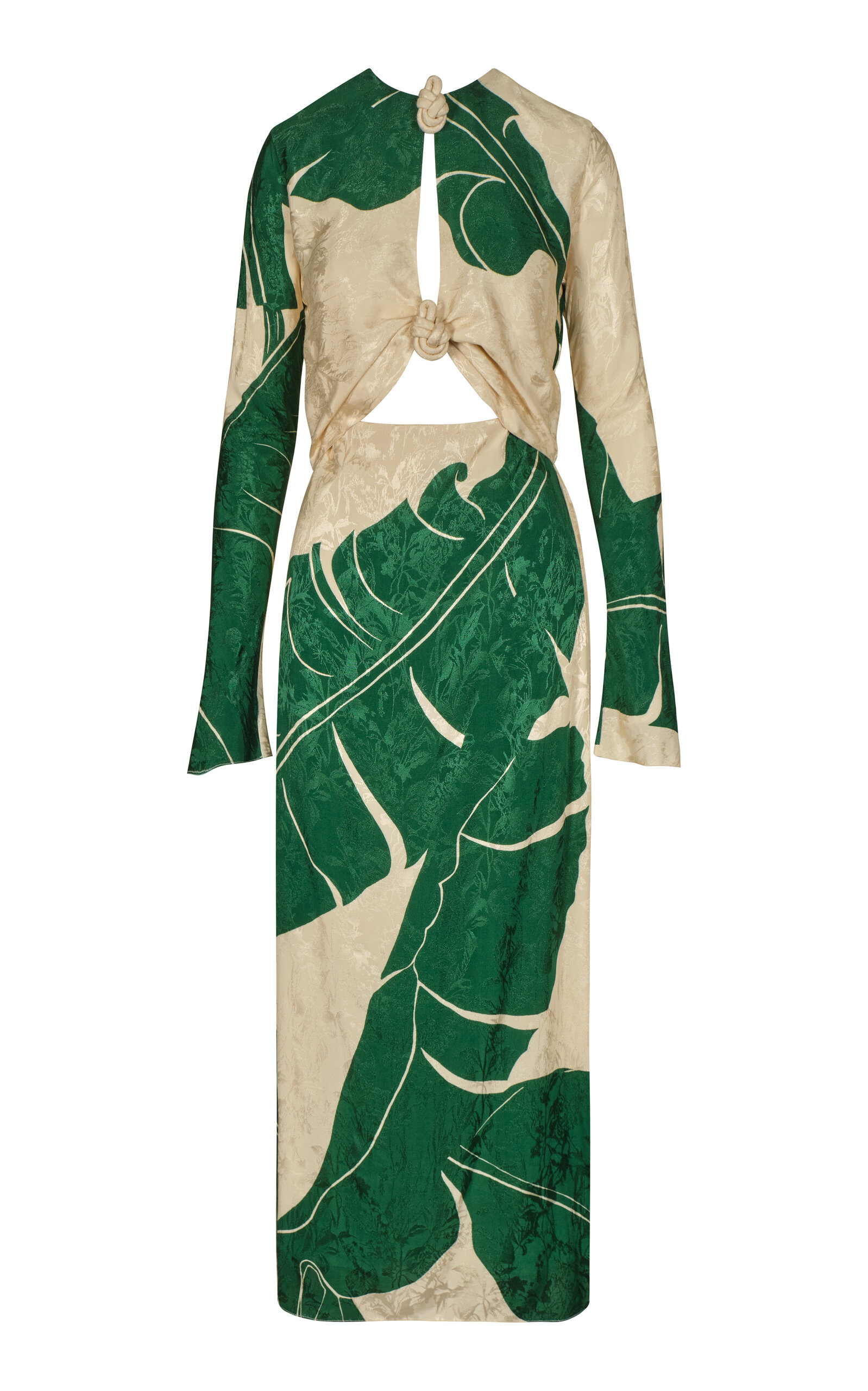 Johanna Ortiz Into The Wild Knotted Maxi Dress In Green